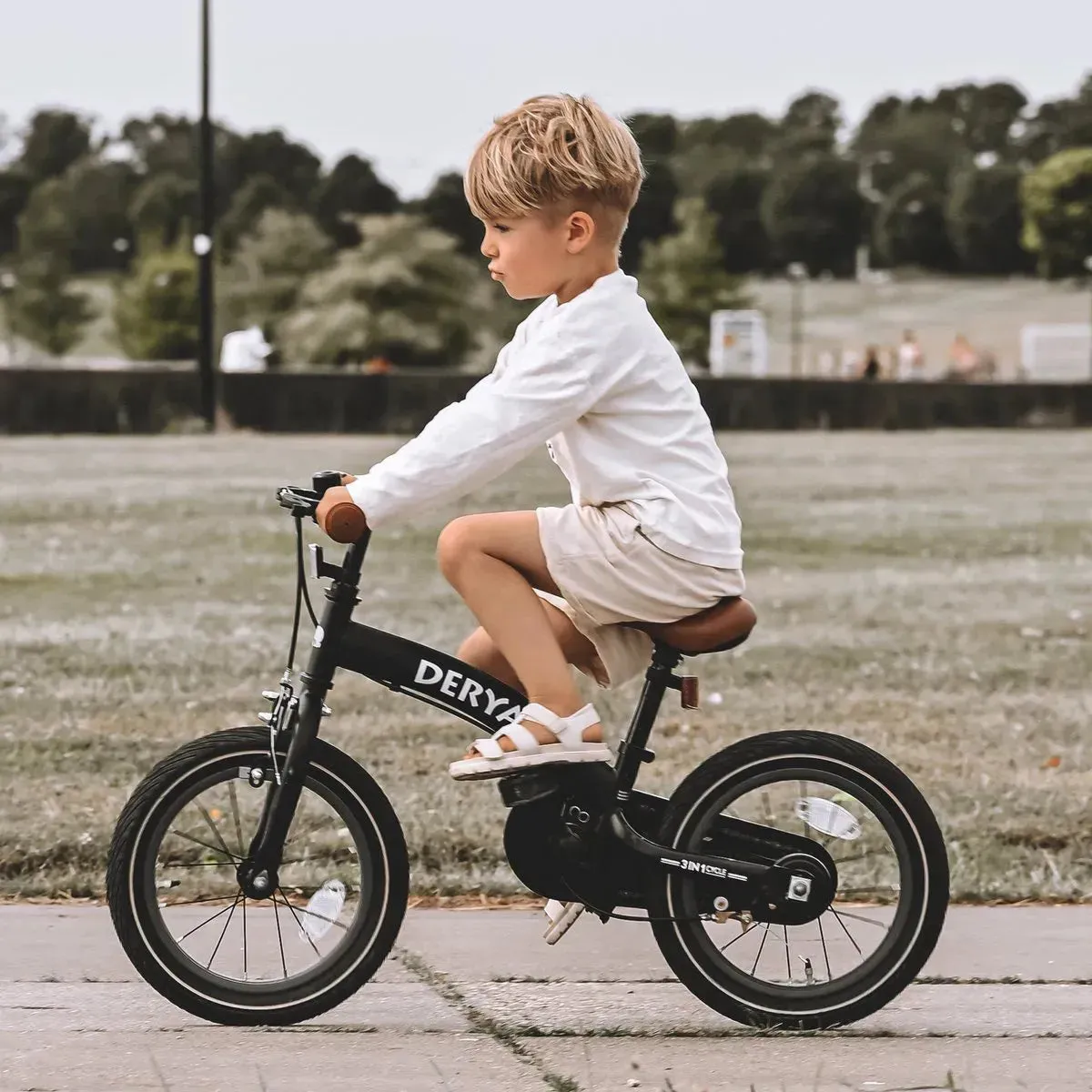 Bicicleta de lujo para niños 14 pulgadas - 3 en 1 - bicicleta de paseo Negro - Image 7