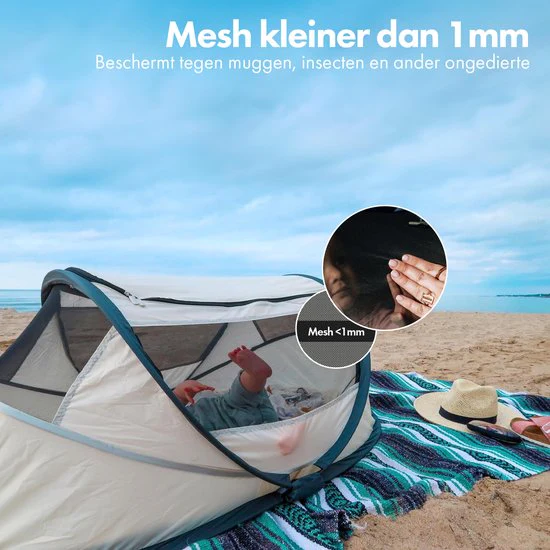 BabyBox: tienda de campaña para bebés, cuna de camping + mantita de algodón - Marfil - Image 11