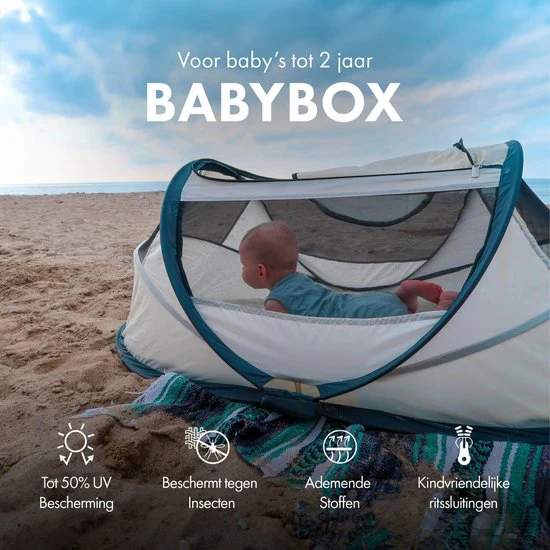 BabyBox: tienda de campaña para bebés, cuna de camping + mantita de algodón - Marfil - Image 3
