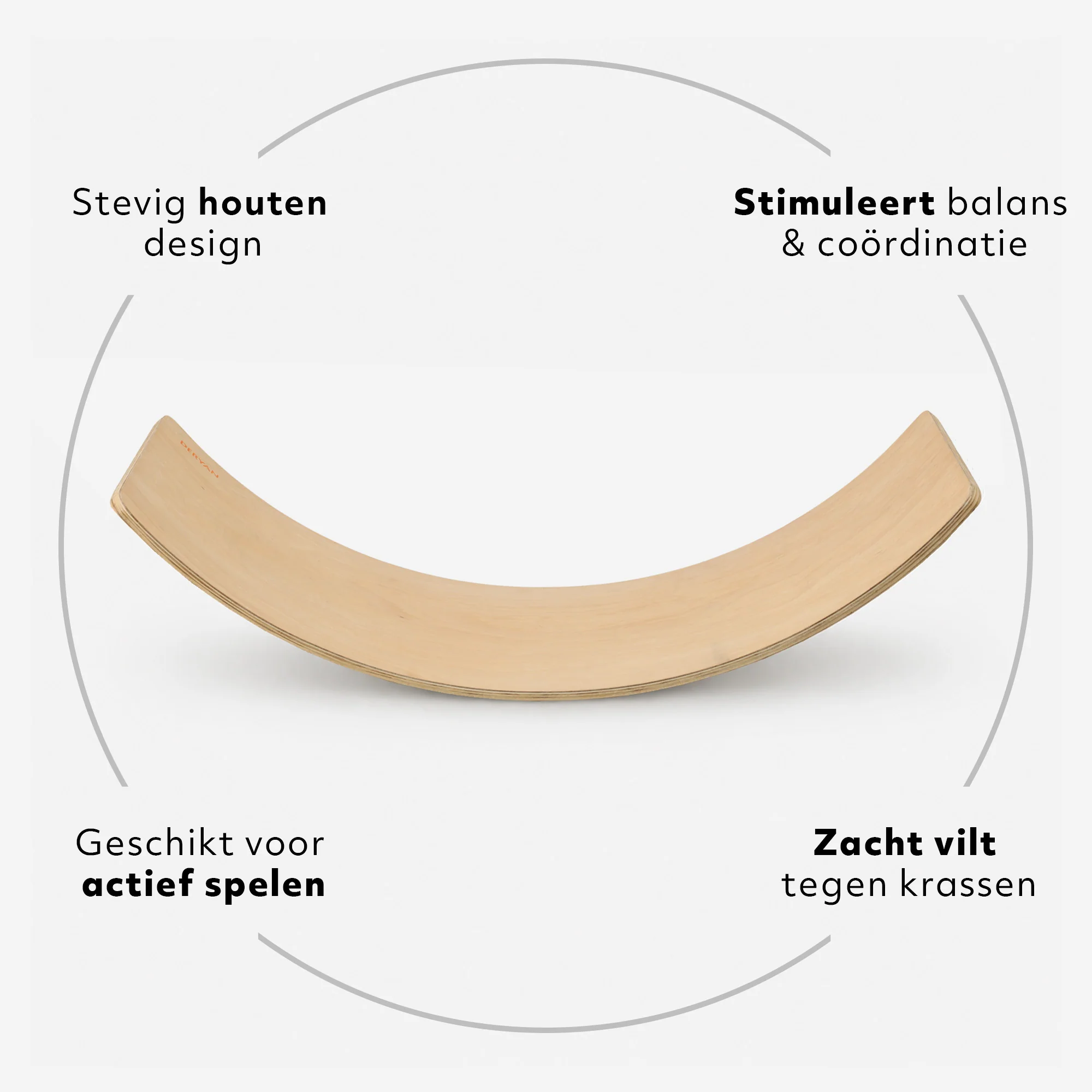 Tabla de equilibrio de madera con fieltro 80 cm - Image 3