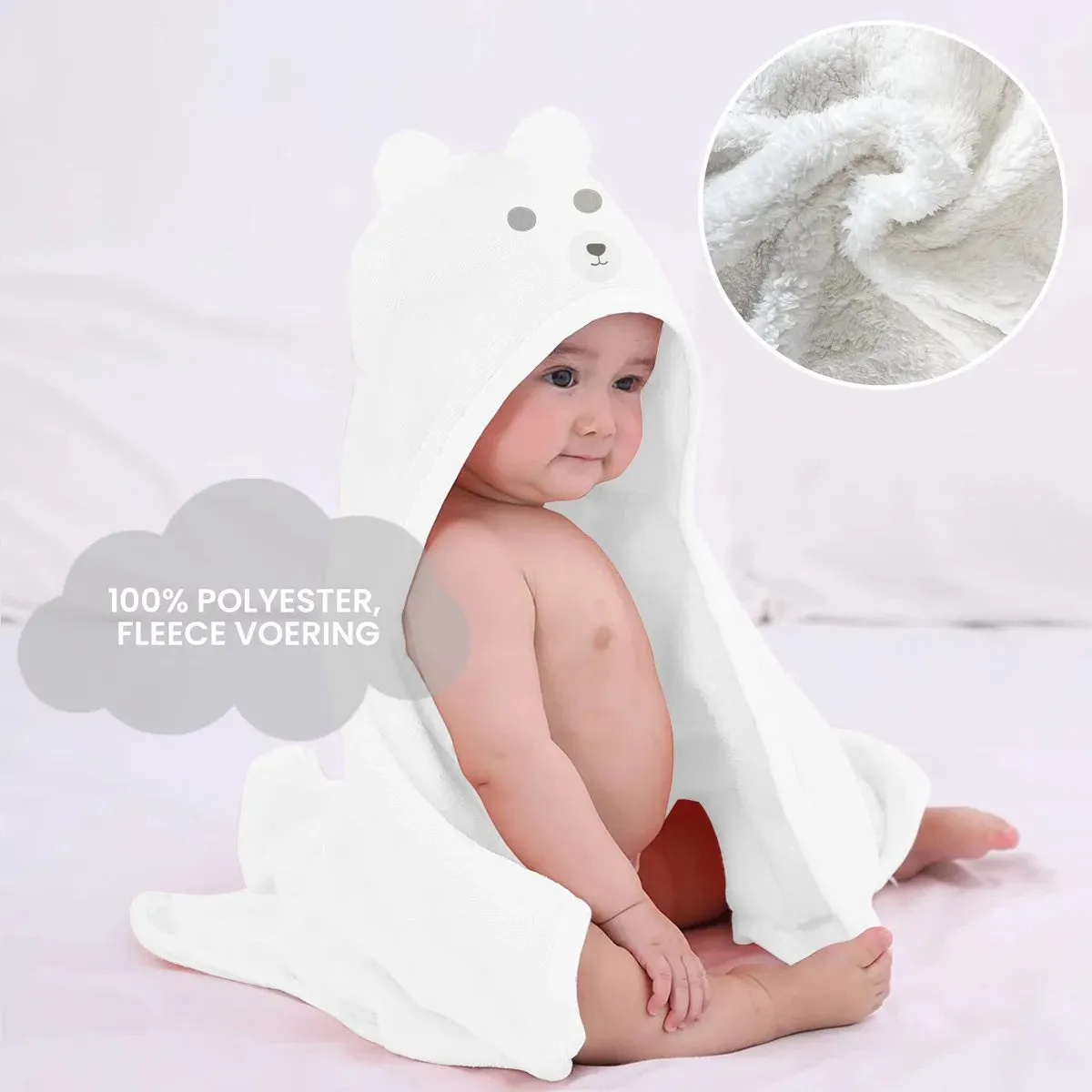 Manta polar multifuncional para bebé Bear con capucha - Wrap Blanket - Manta 75x100 cm - Image 2