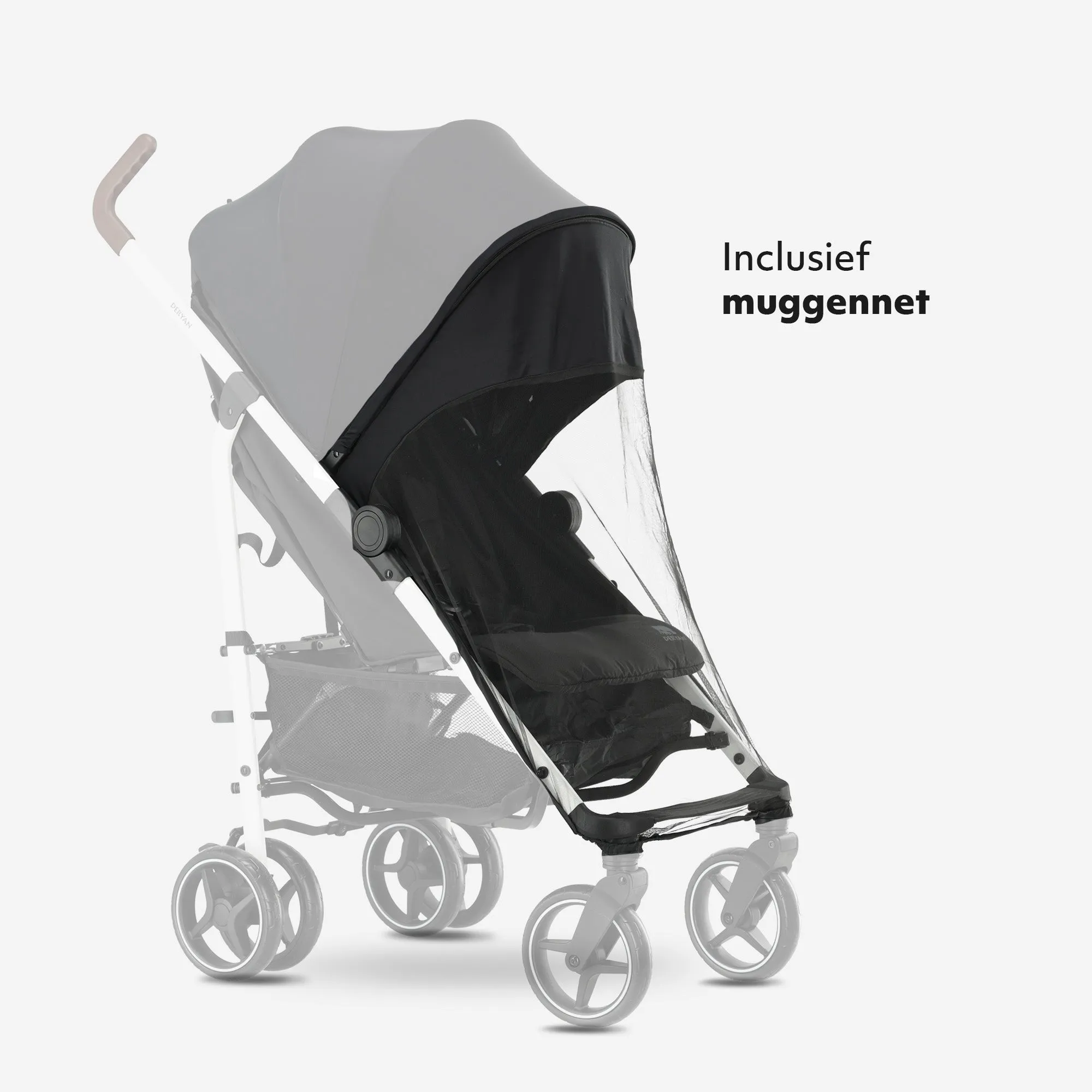 Cochecito Bobbie Paraplu - Incluye mosquitera - Incluye bolsa de transporte - Apto para niños de hasta 22 kg - estructura blanca/negro - Image 5