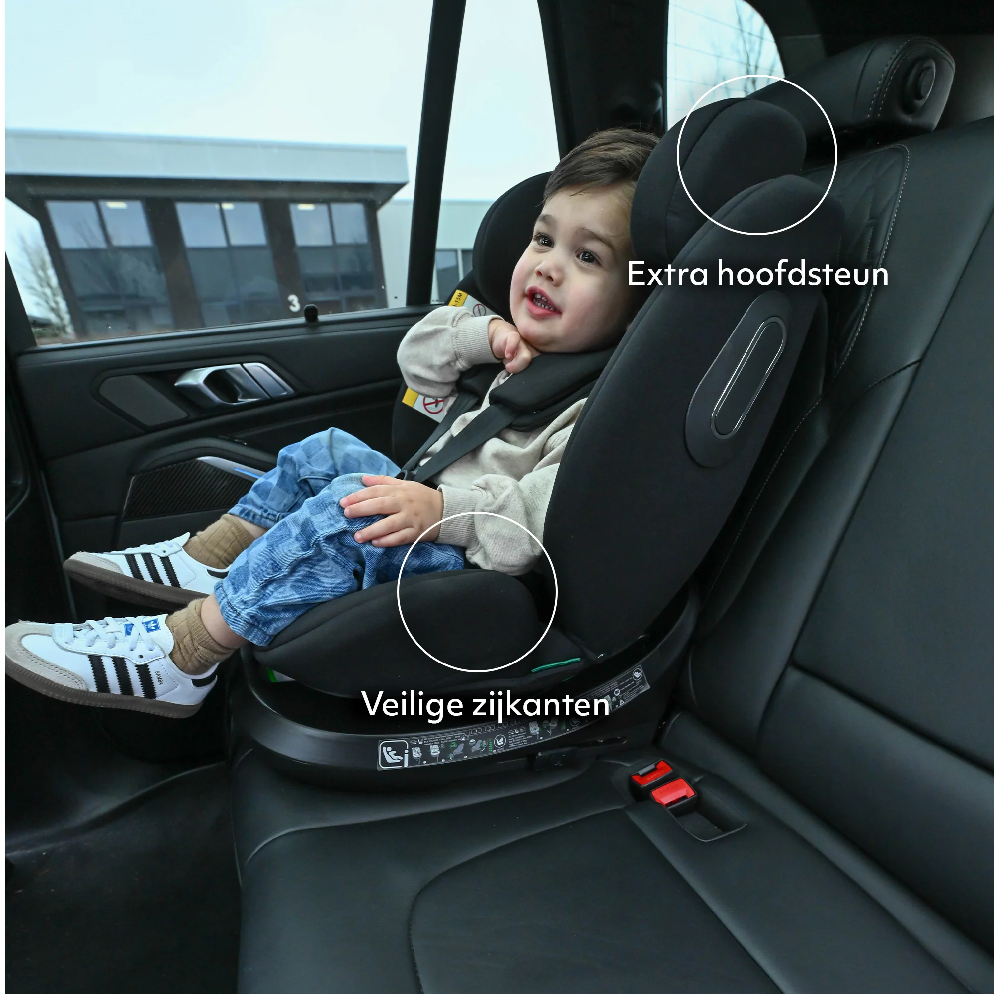 Silla de coche Carly Luxe i-Size - 0-36 kg - Isofix + pata de apoyo - Giratoria 360° - Negro - Image 8