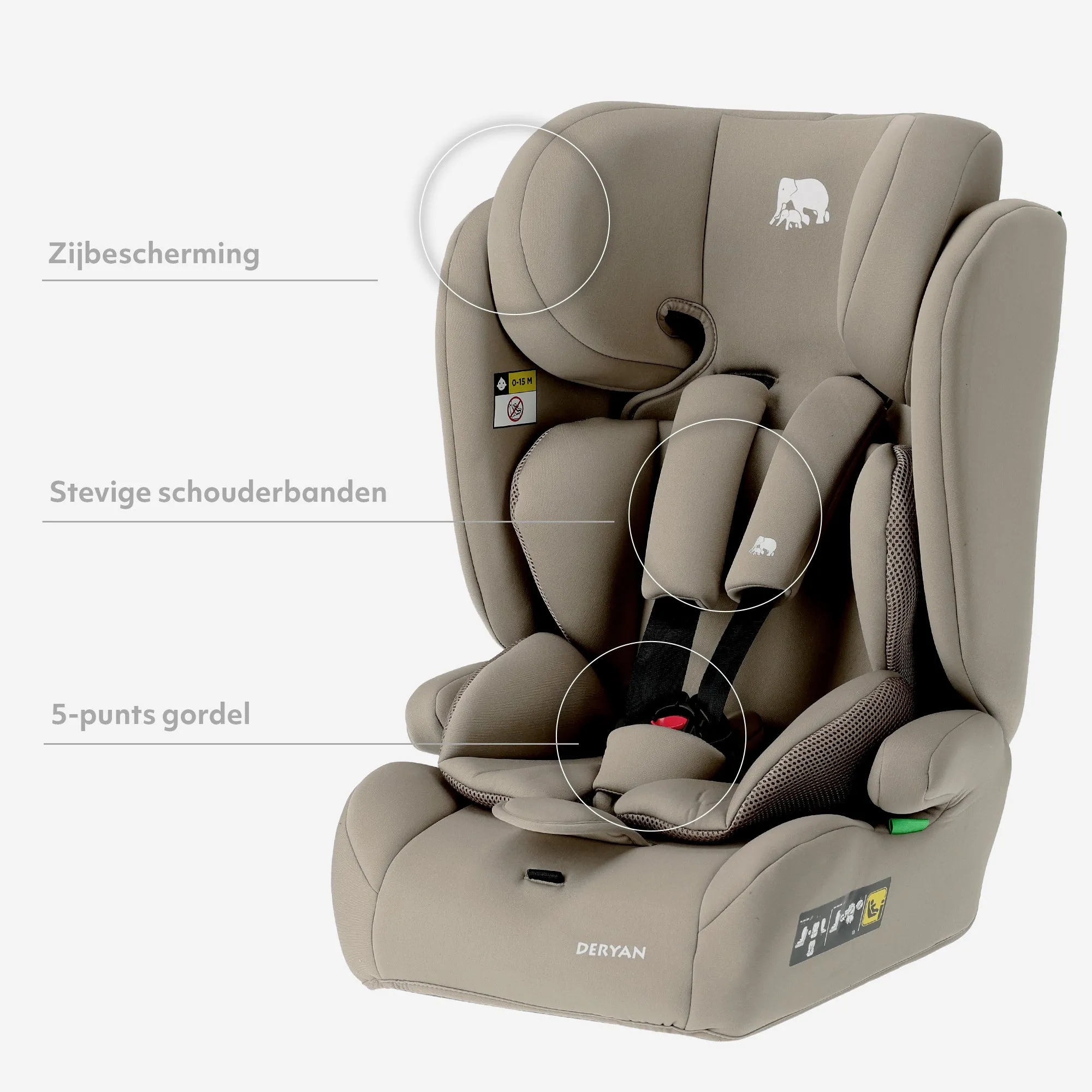 Silla de coche Carter Basic i-Size 76-150 cm - 9-36 kg - Truffle Sand - Image 4