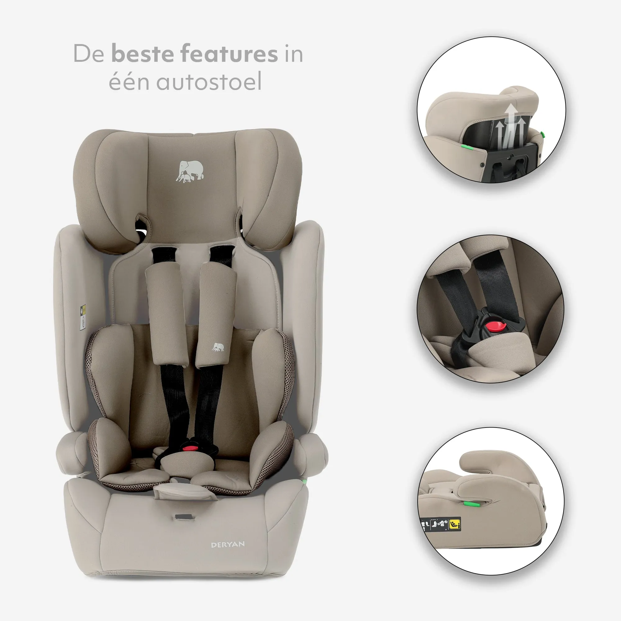 Silla de coche Carter Basic i-Size 76-150 cm - 9-36 kg - Truffle Sand - Image 7