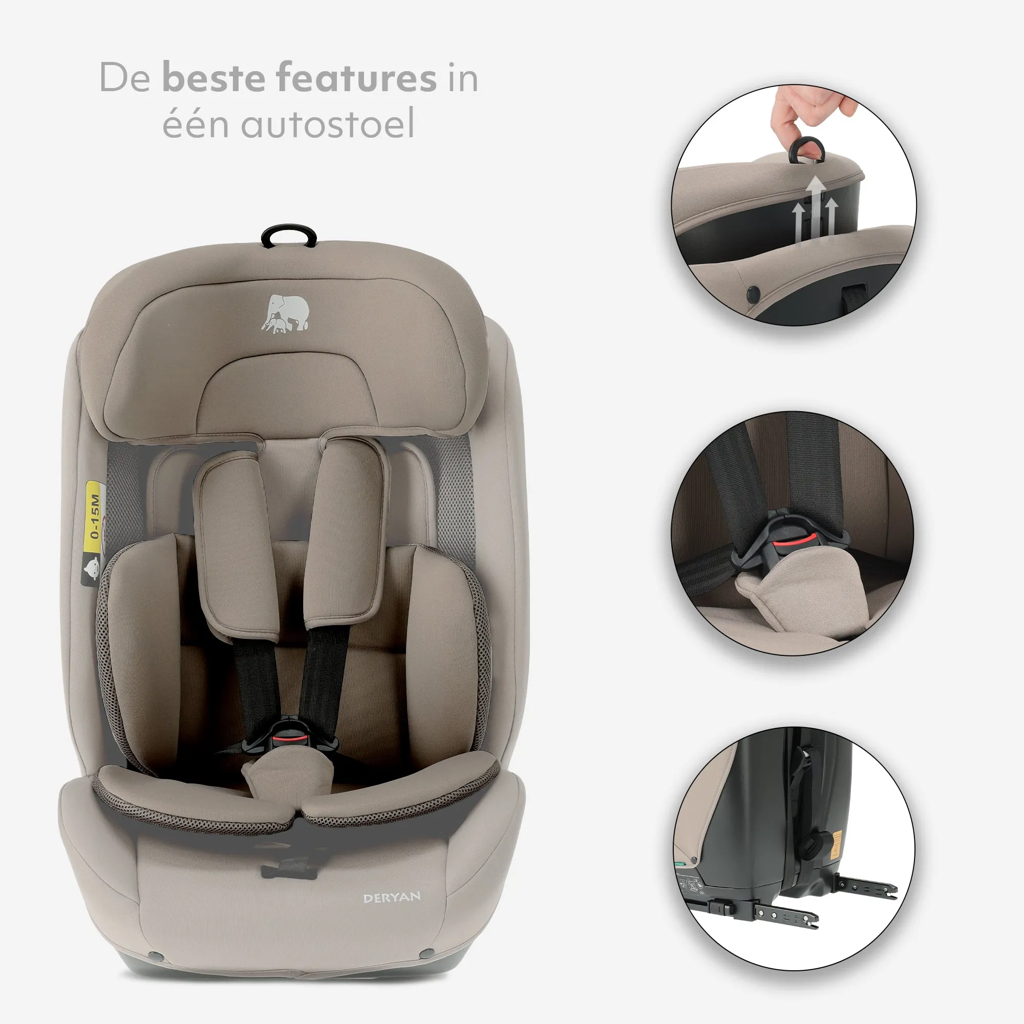 Silla de coche Carter Luxe i-Size/Isofix 76-150 cm - 9-36 kg - Truffle Sand - Image 3