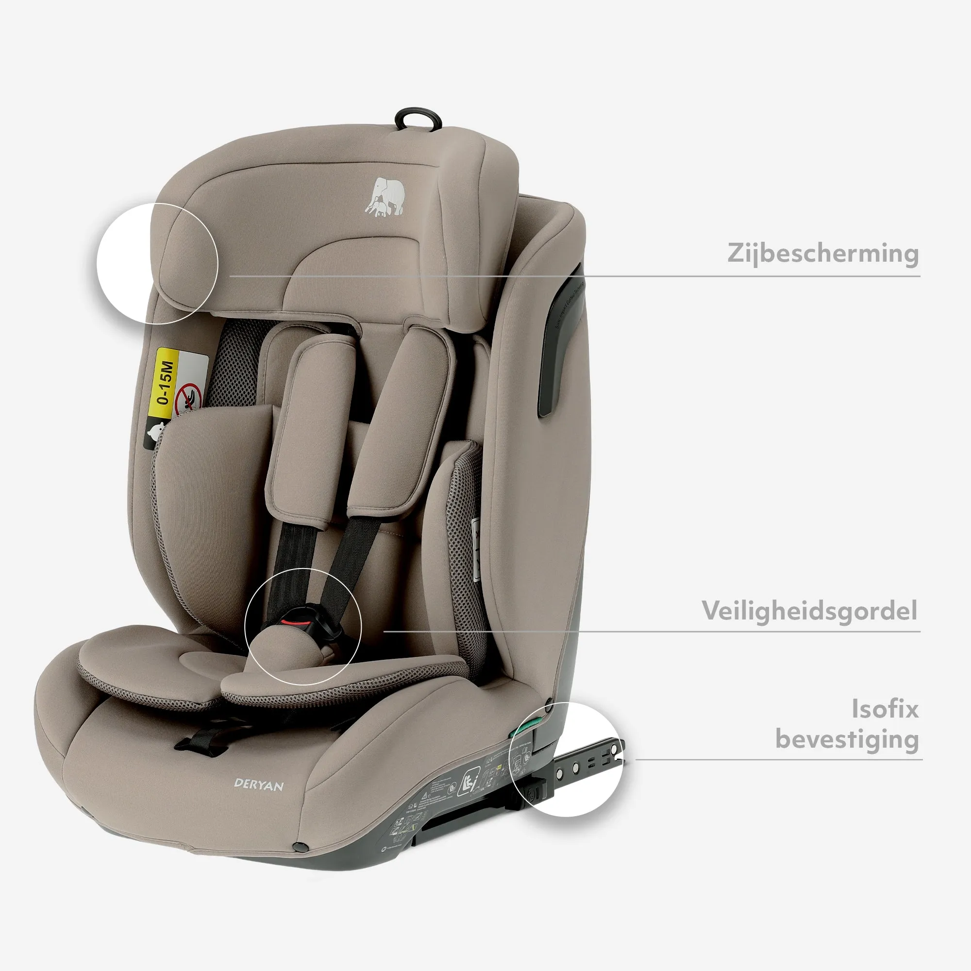 Silla de coche Carter Luxe i-Size/Isofix 76-150 cm - 9-36 kg - Truffle Sand - Image 5
