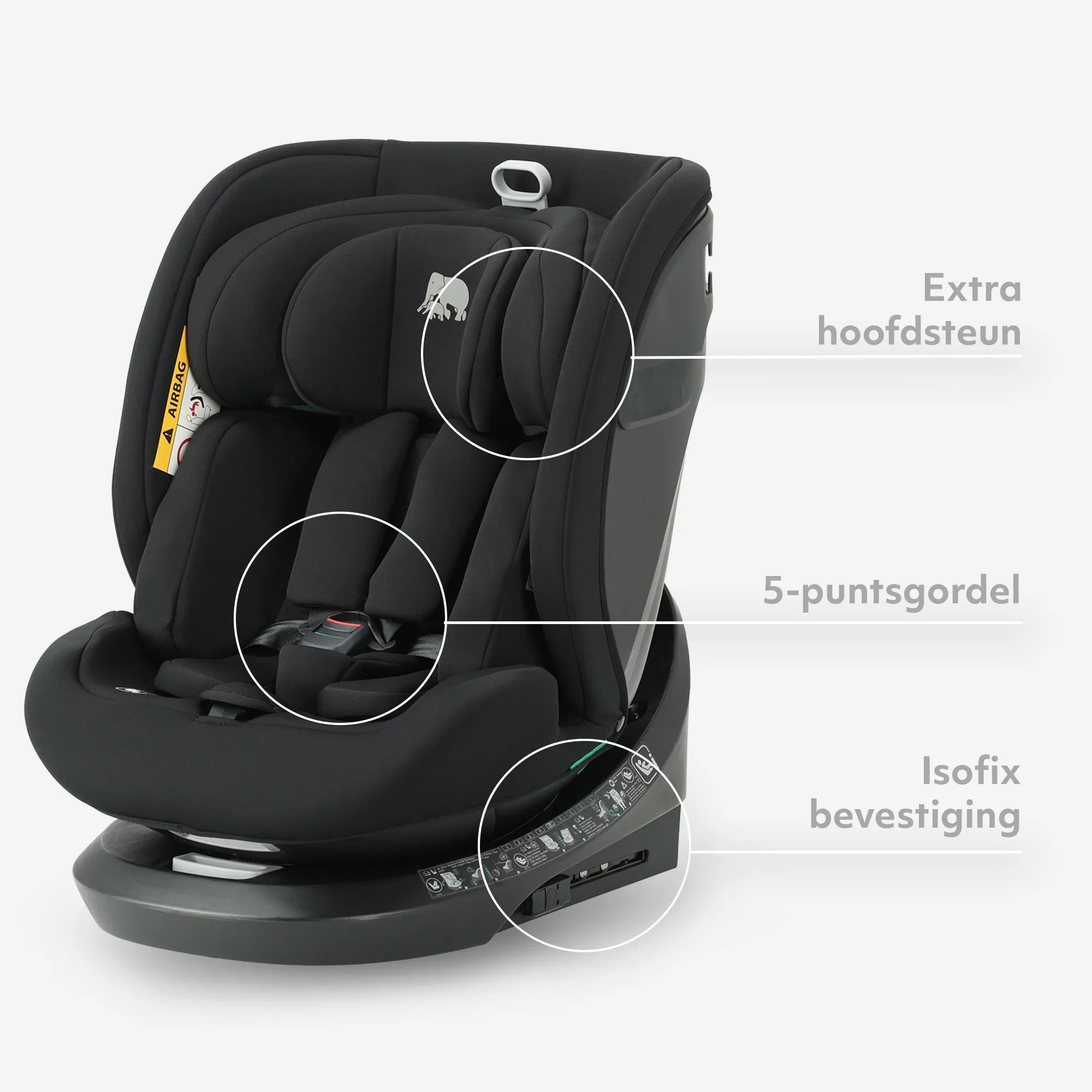 Silla de coche Cassie Luxe I-size - Grupos 0-1-2-3 - Isofix - Giratoria 360° - Negro - Image 6