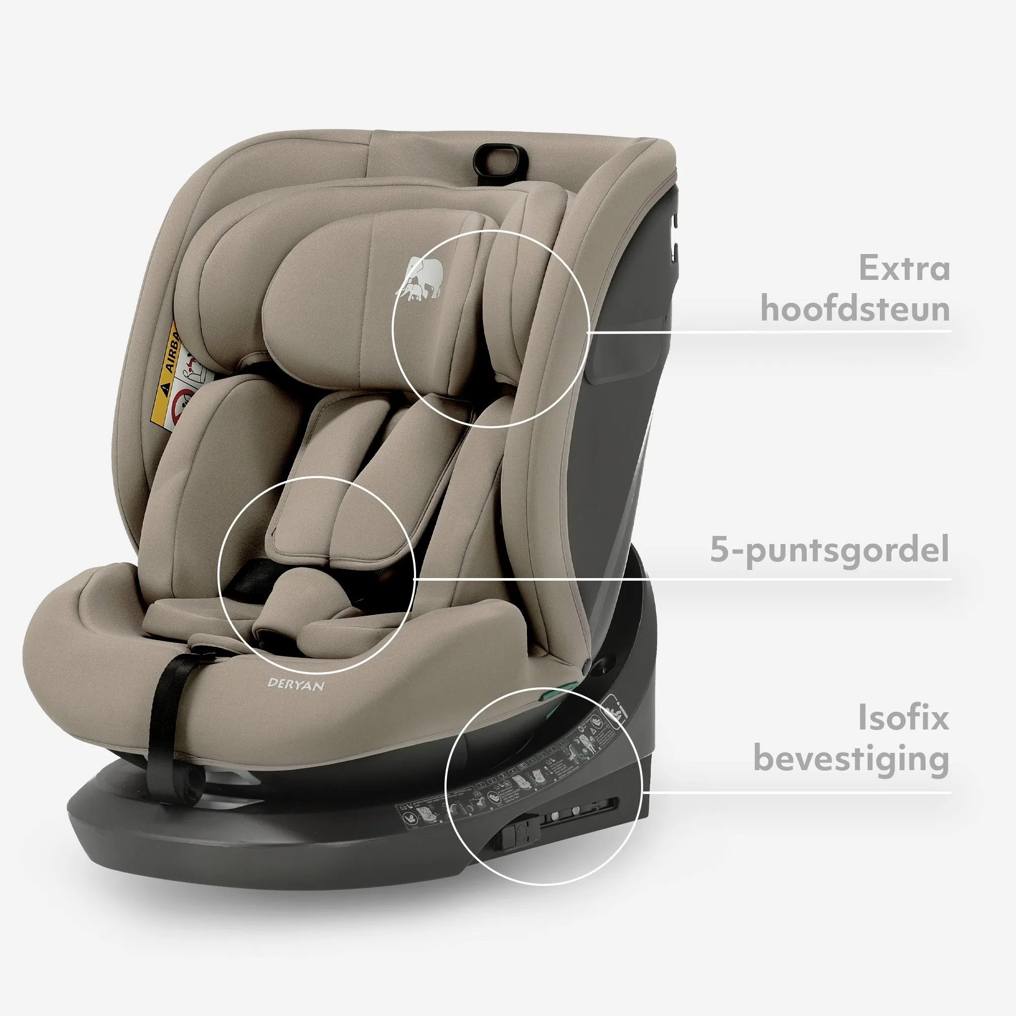 Silla de coche Cassie Luxe i-Size/Isofix 360° 40-150 cm - 0-36 kg - Truffle Sand - Image 5