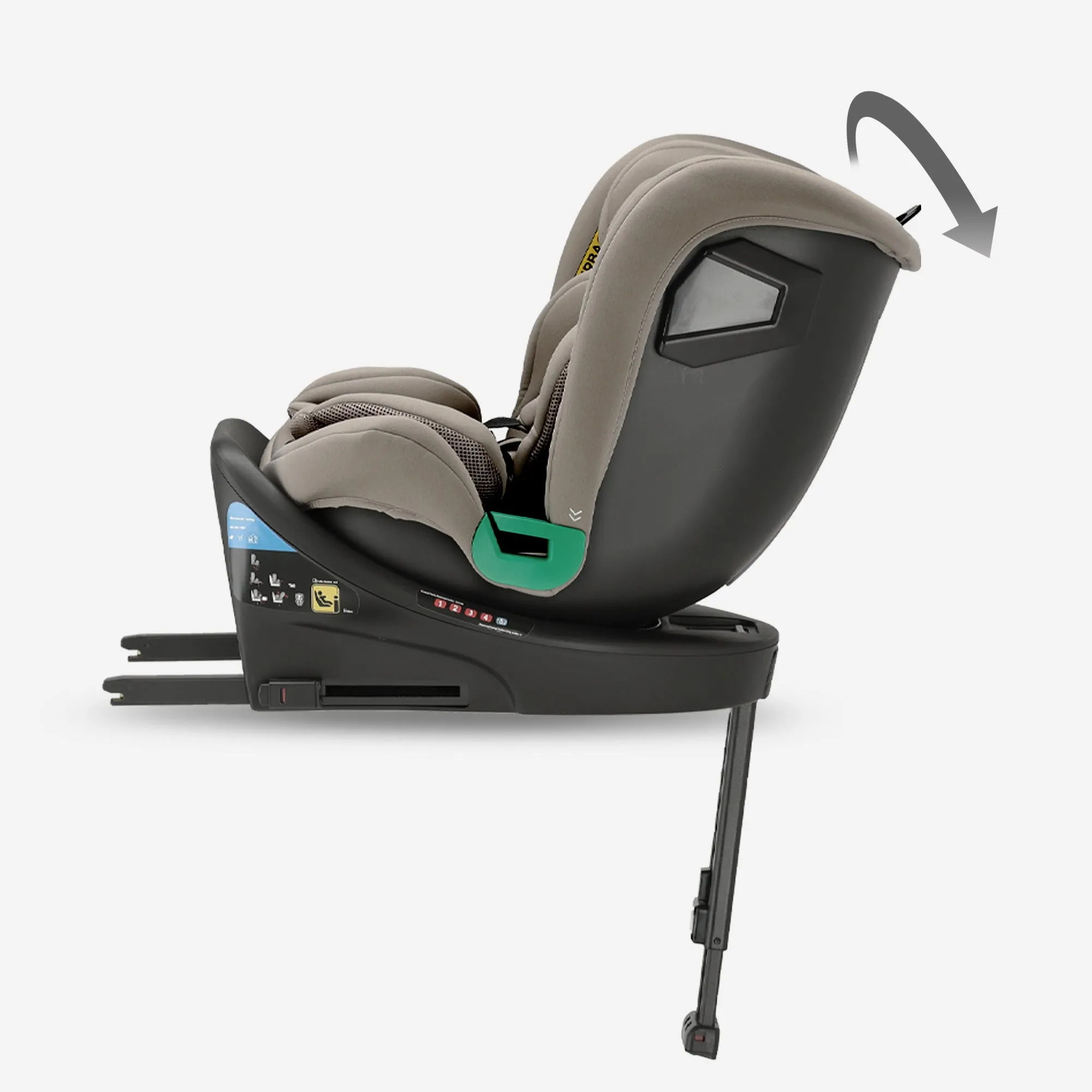 Silla de coche Chase Luxe i-Size/Isofix con pata de apoyo giratoria de 360°, 40-150 cm - 0-36 kg - Truffle Sand - Image 10