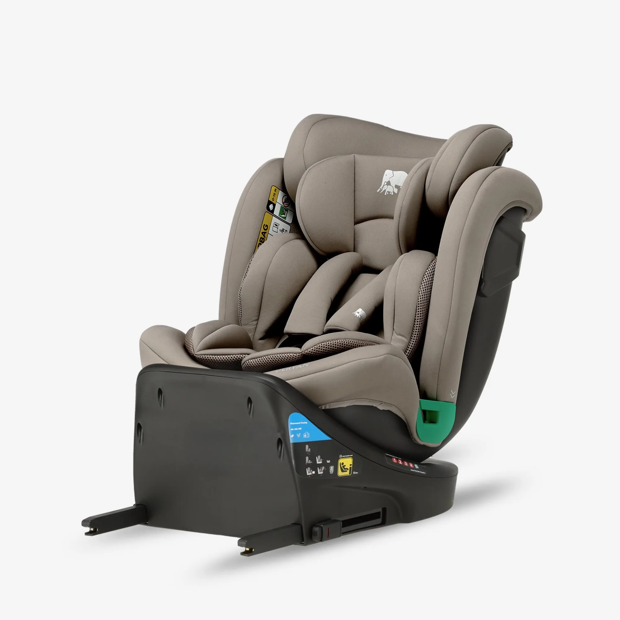 Silla de coche Chase Luxe i-Size/Isofix con pata de apoyo giratoria de 360°, 40-150 cm - 0-36 kg - Truffle Sand - Image 8