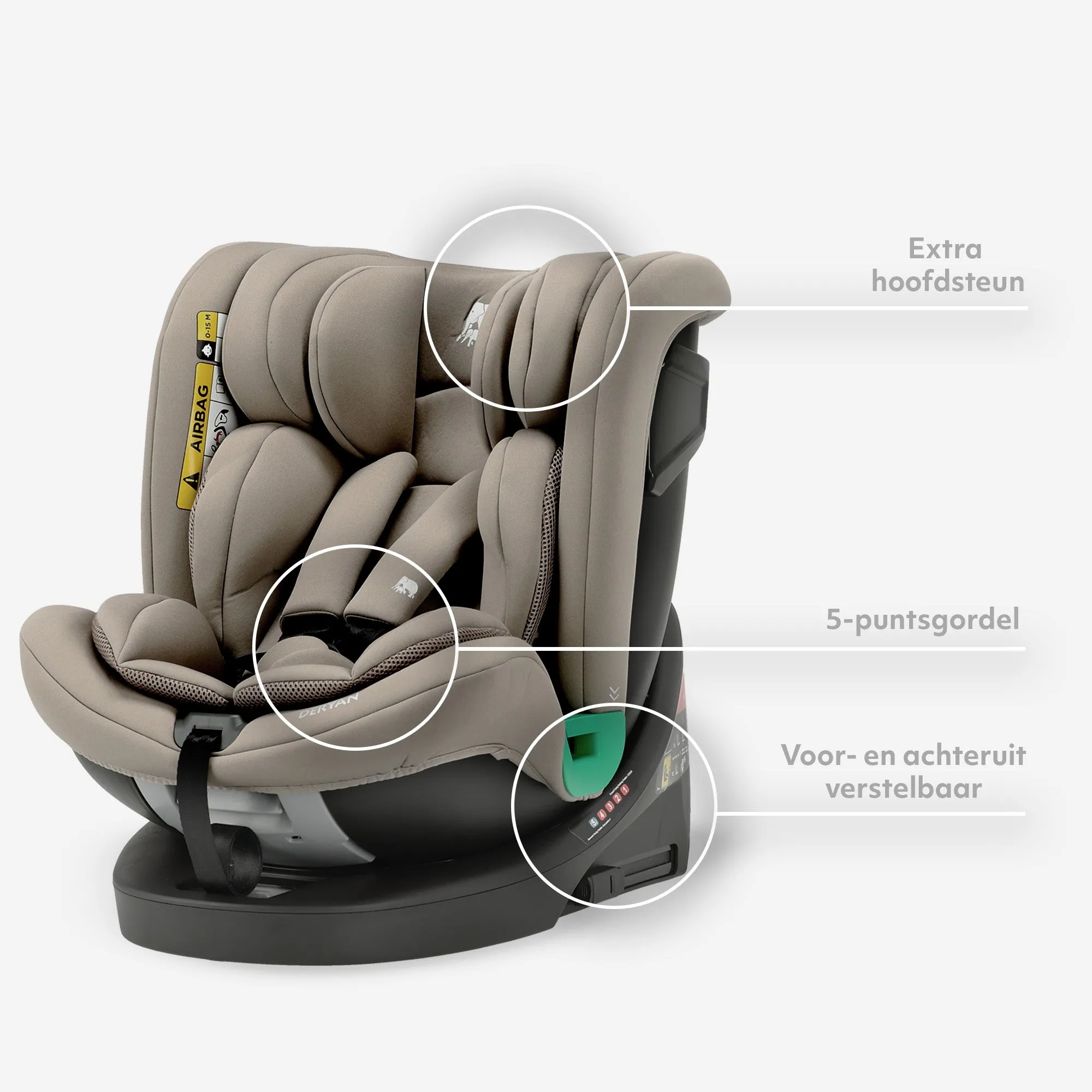 Silla de coche Colin Luxe i-Size/Isofix 360° 40-150 cm - 0-36 kg - Truffle Sand - Image 7
