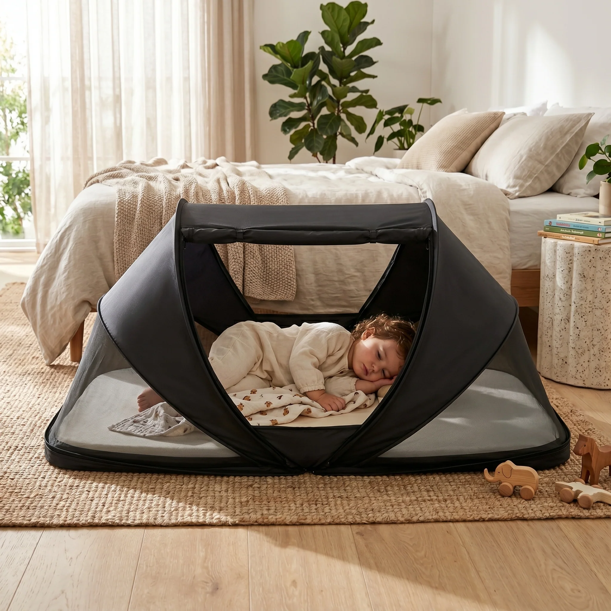 Cuna de camping Cutey - Tienda para bebés - Cuna de viaje - Negro - Image 8