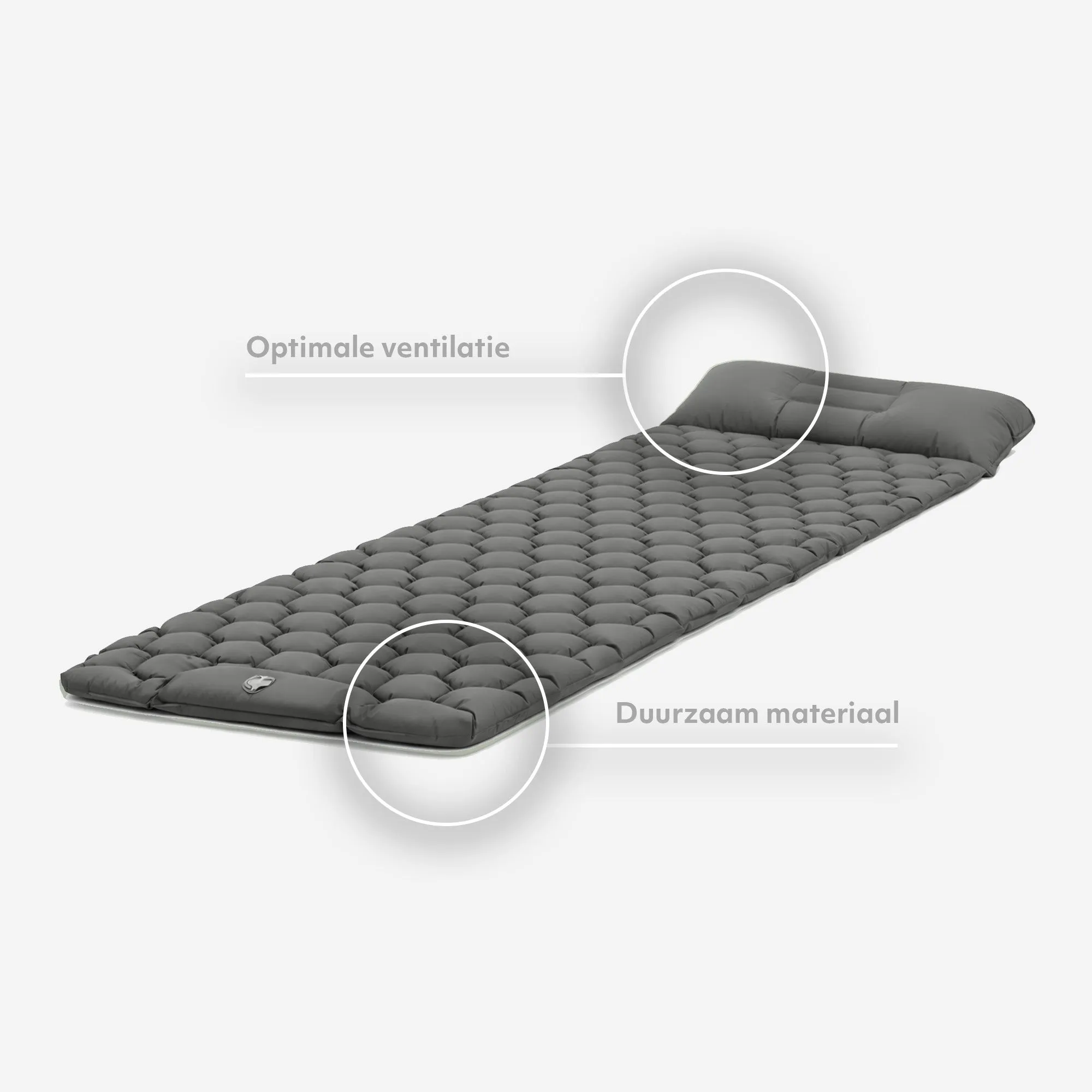 Colchón hinchable Deryan - Colchón hinchable para acampada - Con bolsa incluida - gris - Image 9
