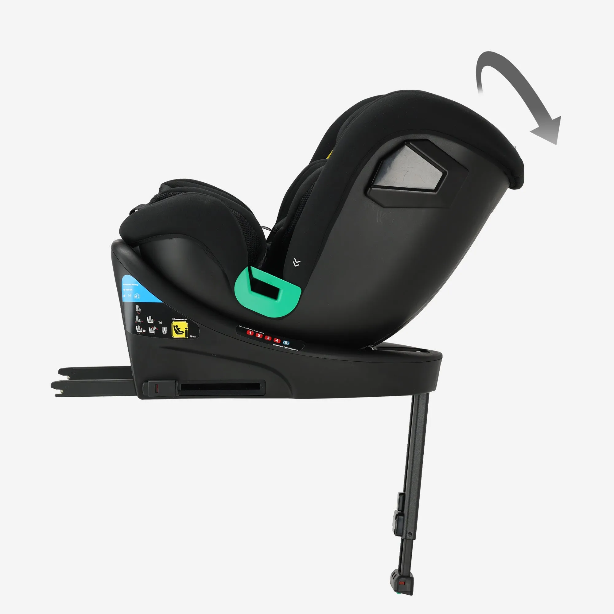 Silla de coche Chase Luxe i-Size - 0-36 kg - Pata de apoyo Isofix - Giratoria 360° - Negro - Image 10