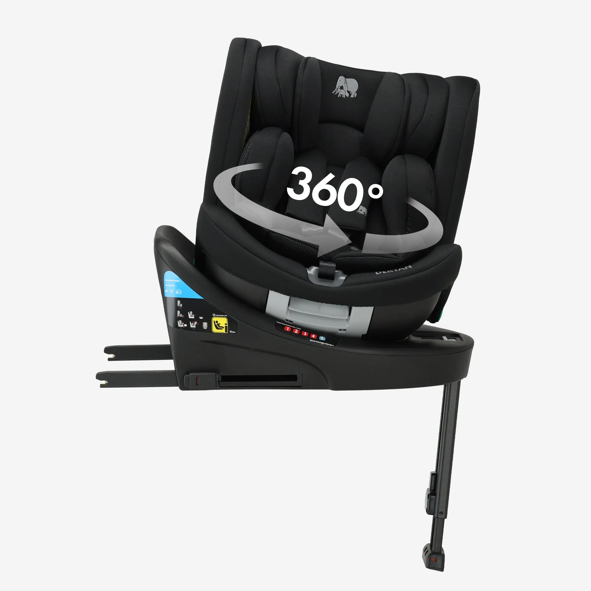 Silla de coche Chase Luxe i-Size - 0-36 kg - Pata de apoyo Isofix - Giratoria 360° - Negro - Image 3
