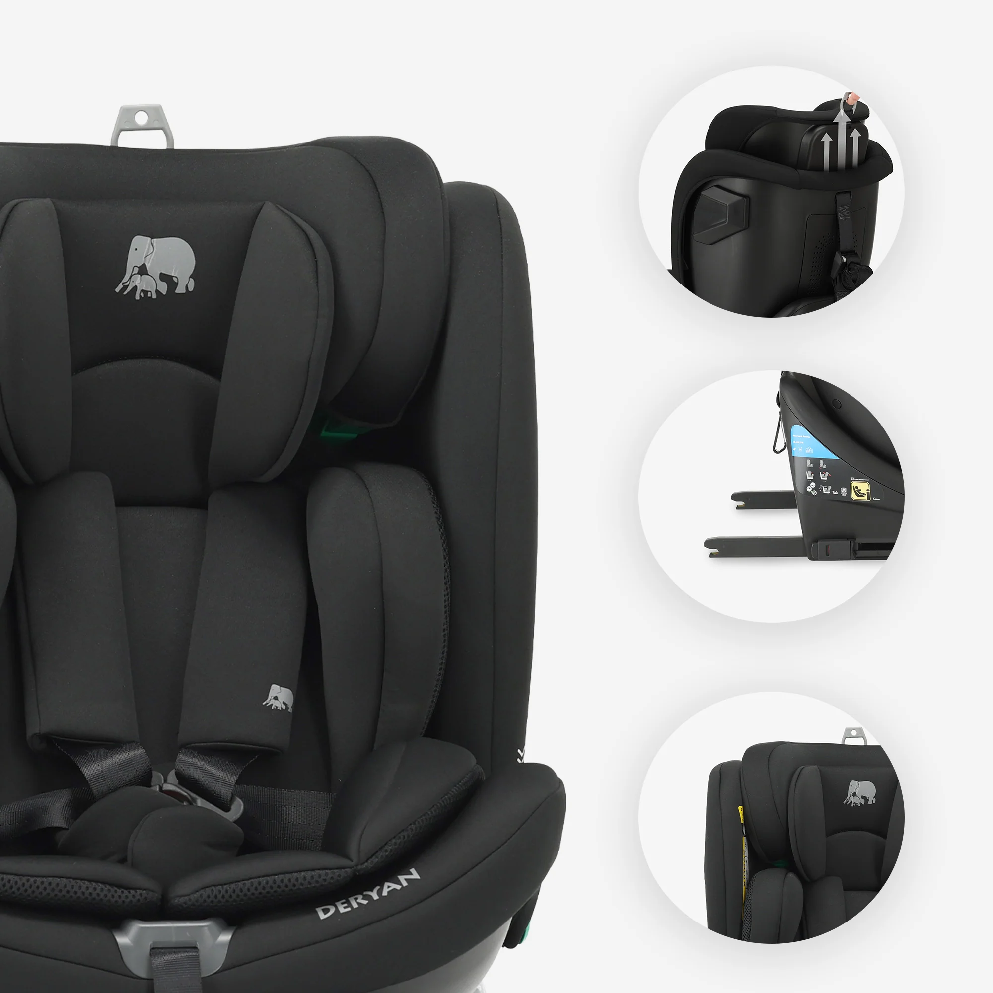Silla de coche Colin Luxe I-size - Grupos 0-1-2-3 - Isofix - Giratoria 360° - Negro - Image 5