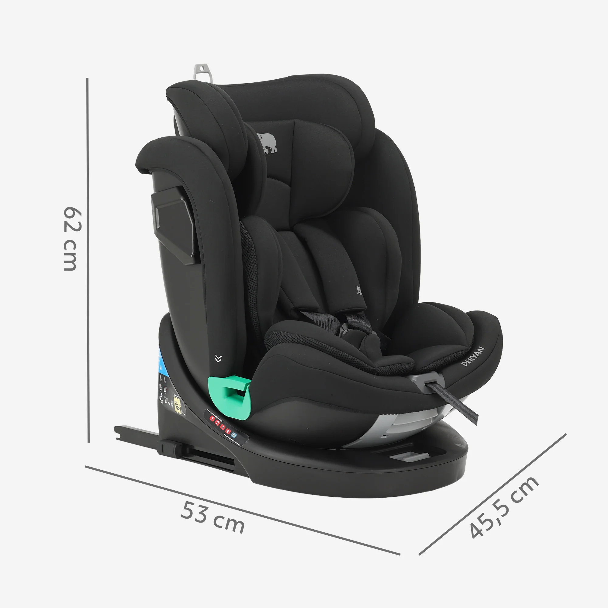 Silla de coche Colin Luxe I-size - Grupos 0-1-2-3 - Isofix - Giratoria 360° - Negro - Image 8