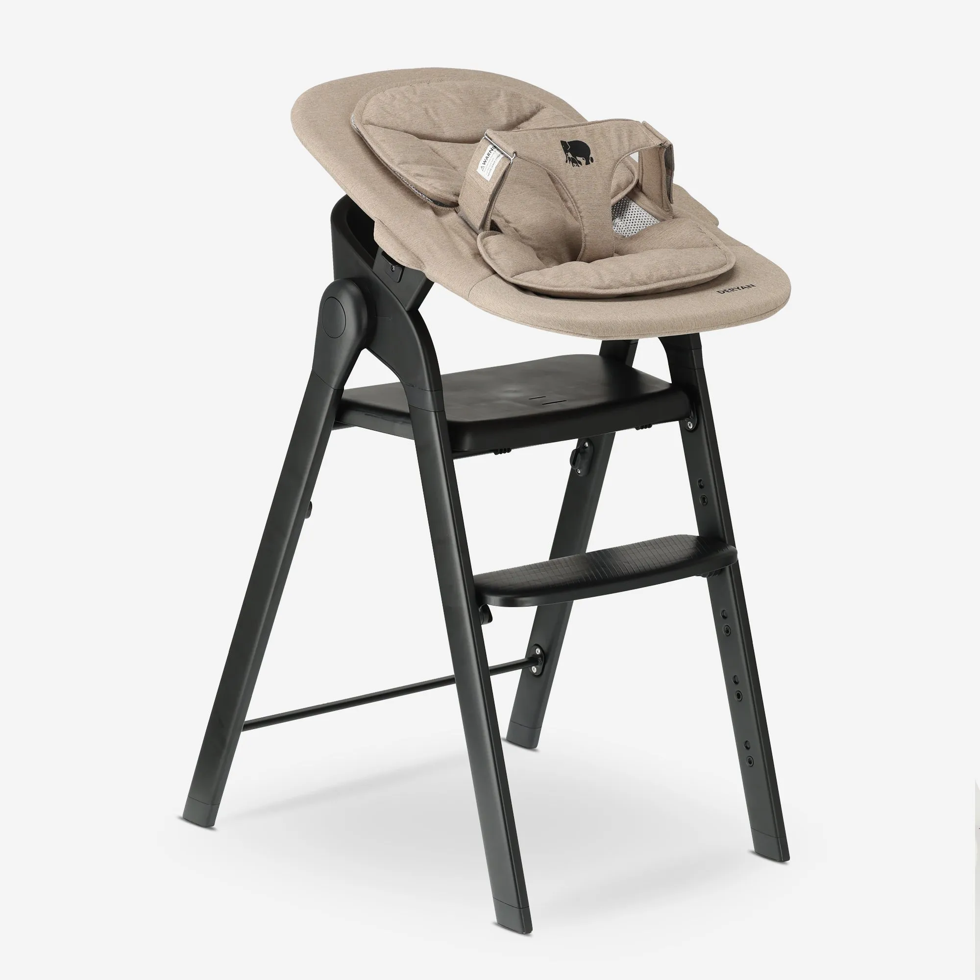 Silla infantil Deryan con hamaca - Negro/Nougat - Image 16