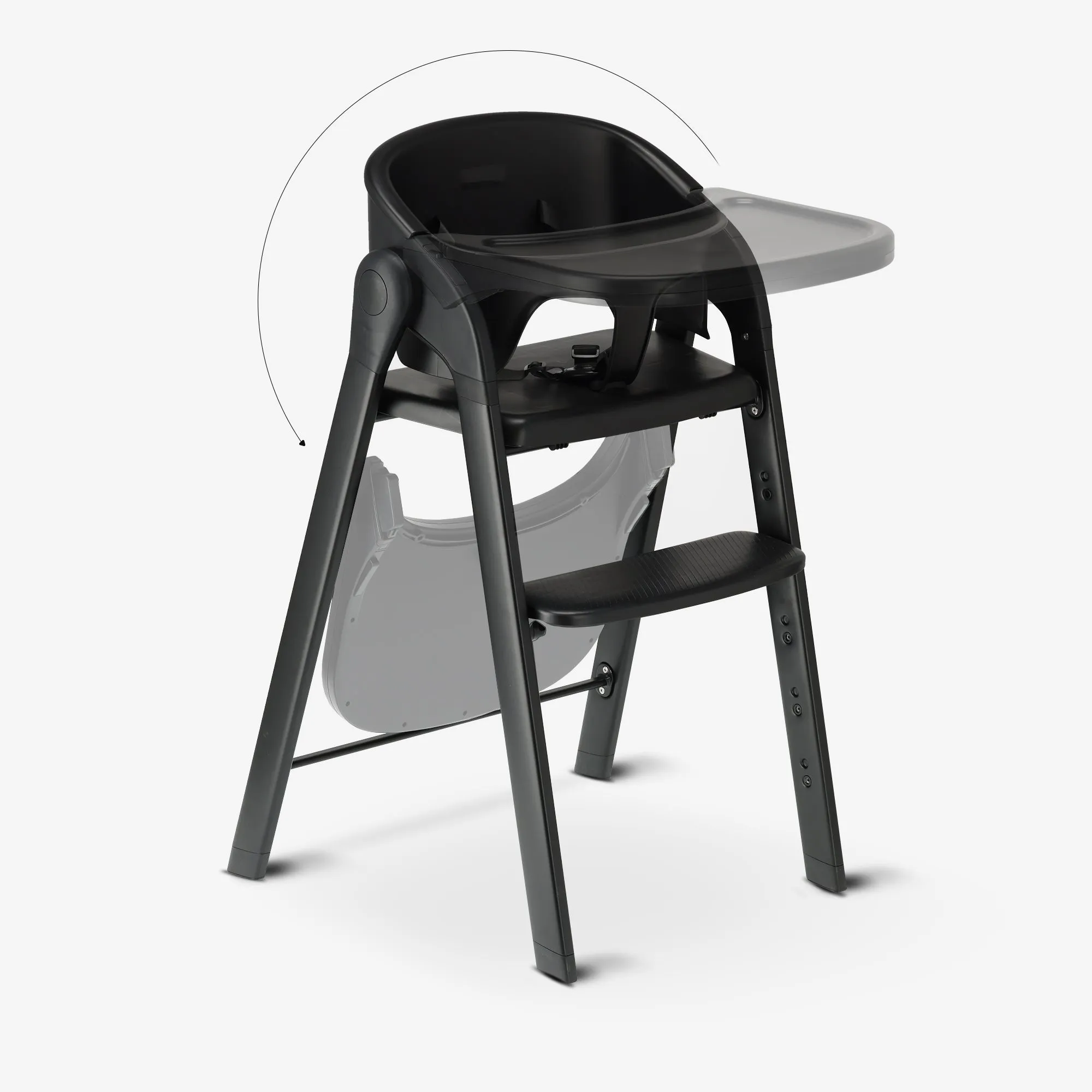 Silla infantil Deryan con hamaca - Negro/Nougat - Image 8