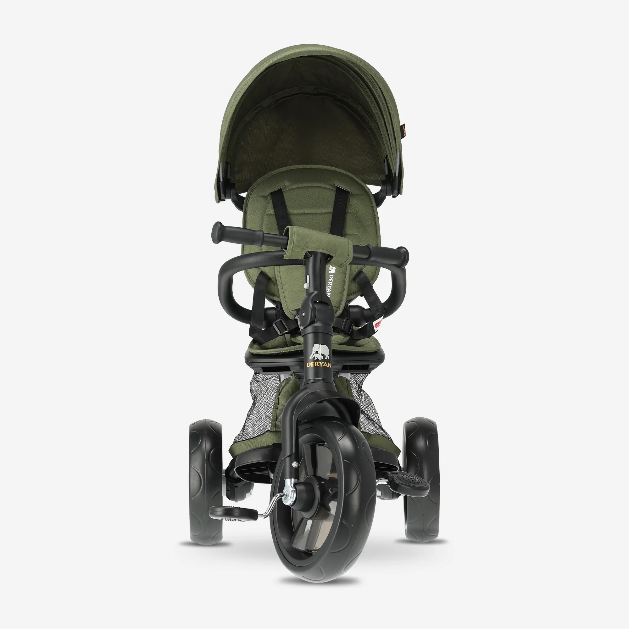 Triciclo Explorer Luxe con barra de empuje - Plegable con cesta verde - Image 5