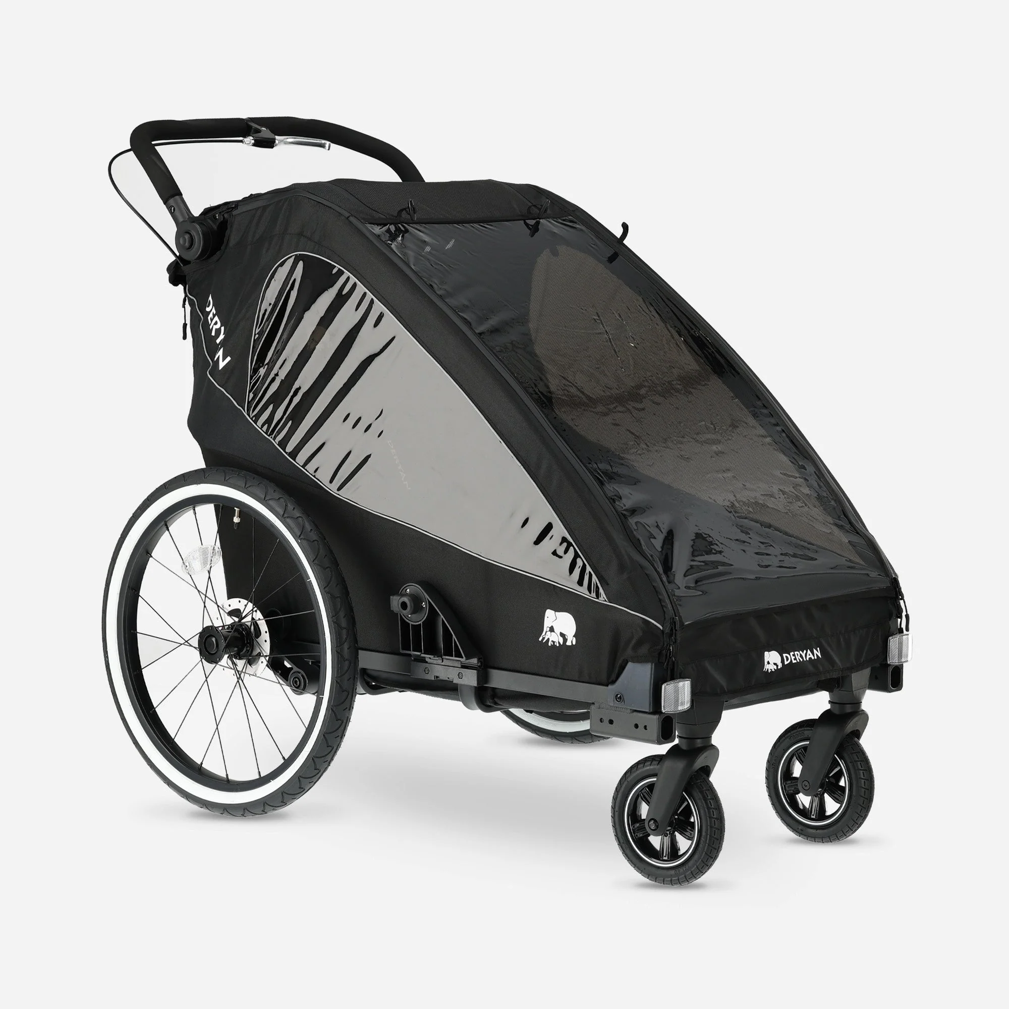 Carro de bicicleta de lujo V2 - Cochecito para pasear - Cochecito para correr Negro - Image 6