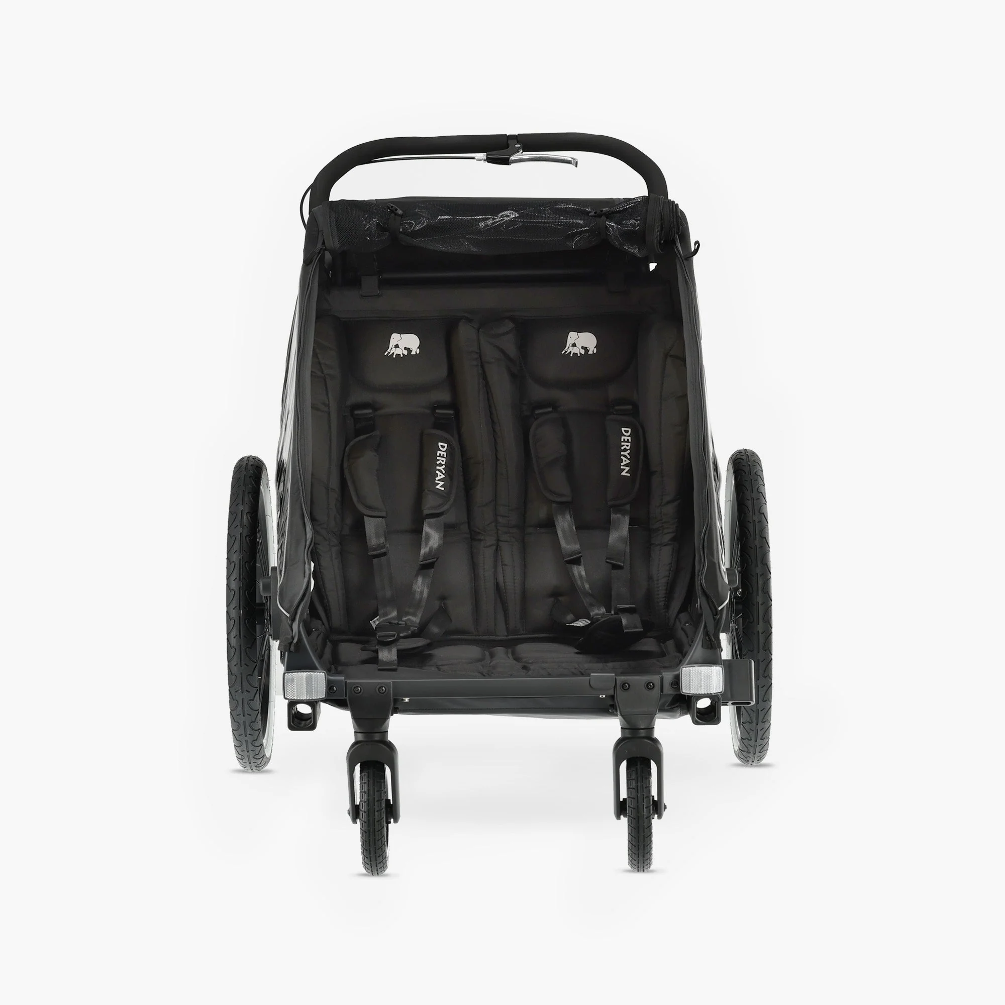 Carro de bicicleta de lujo V2 - Cochecito para pasear - Cochecito para correr Negro - Image 9