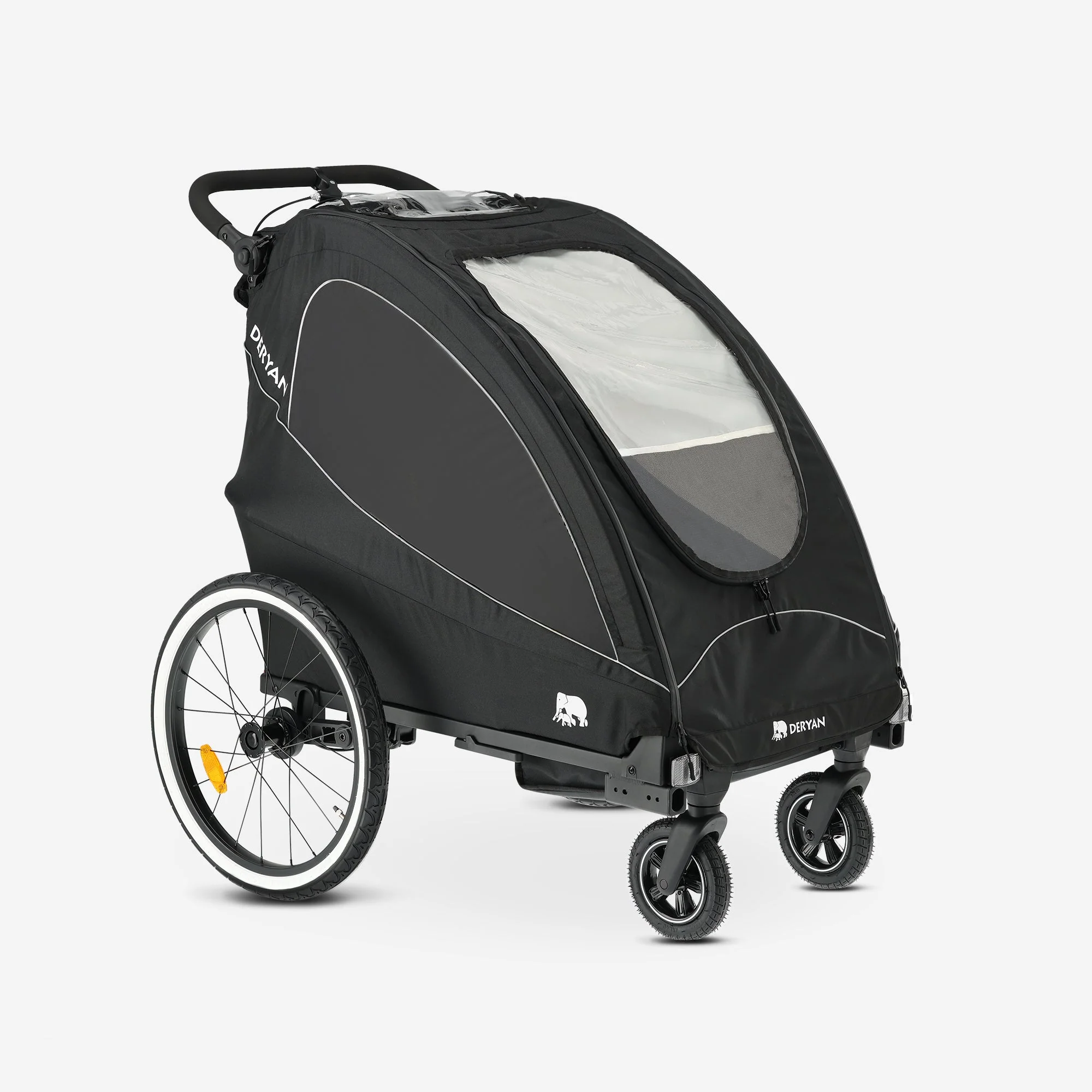 Carro de bicicleta de lujo - carro de bicicleta, cochecito y carrito para correr - Negro - Image 14