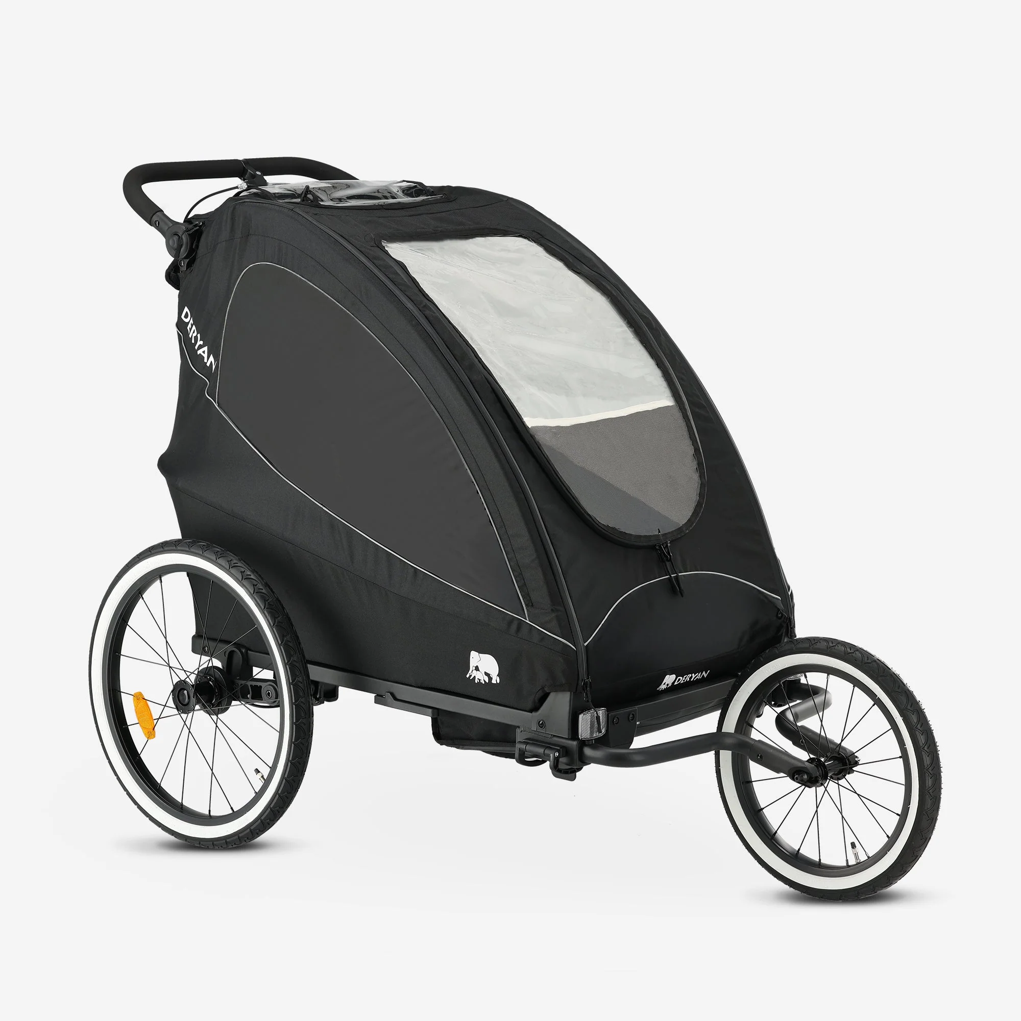 Carro de bicicleta de lujo - carro de bicicleta, cochecito y carrito para correr - Negro - Image 15