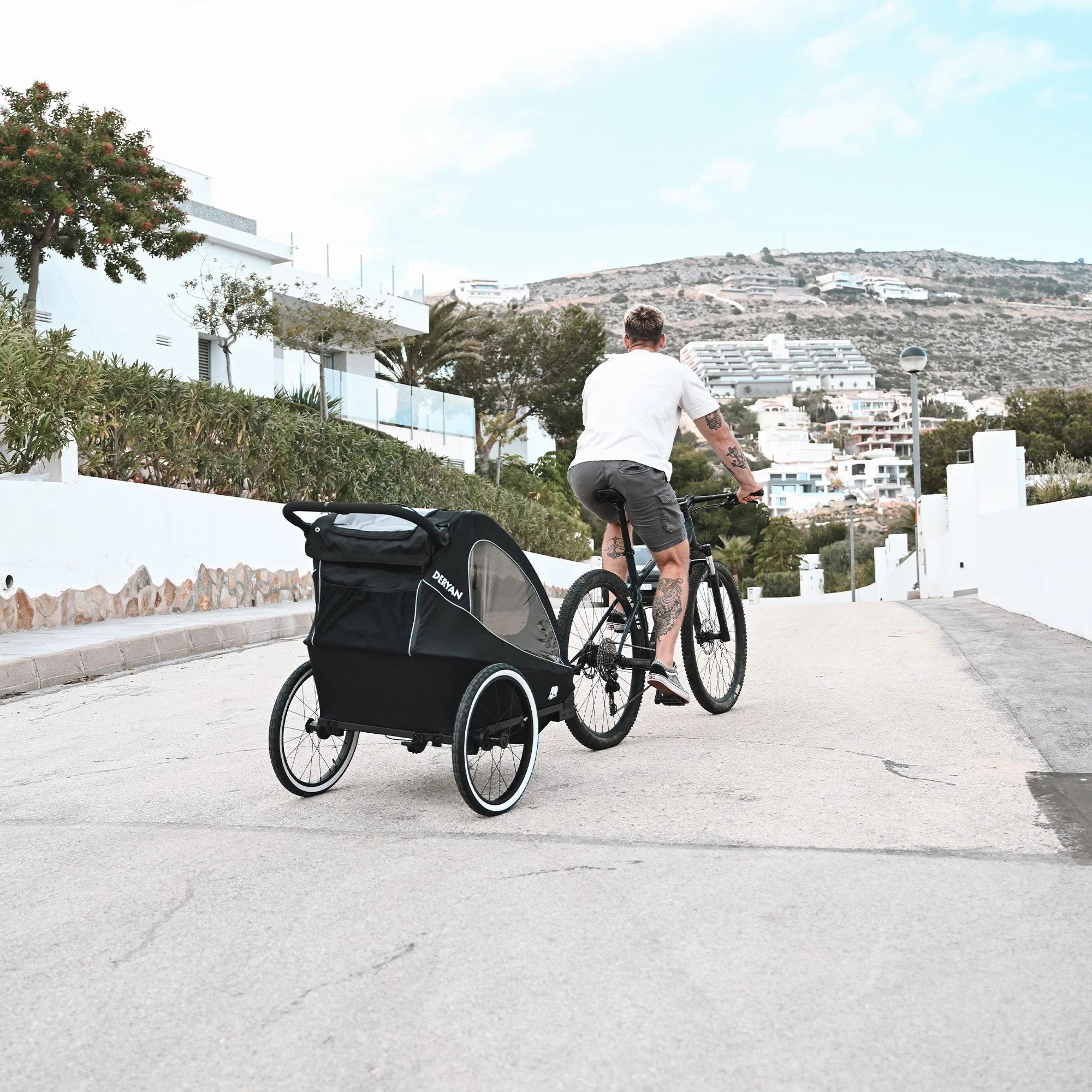 Carro de bicicleta de lujo - carro de bicicleta, cochecito y carrito para correr - Negro - Image 7