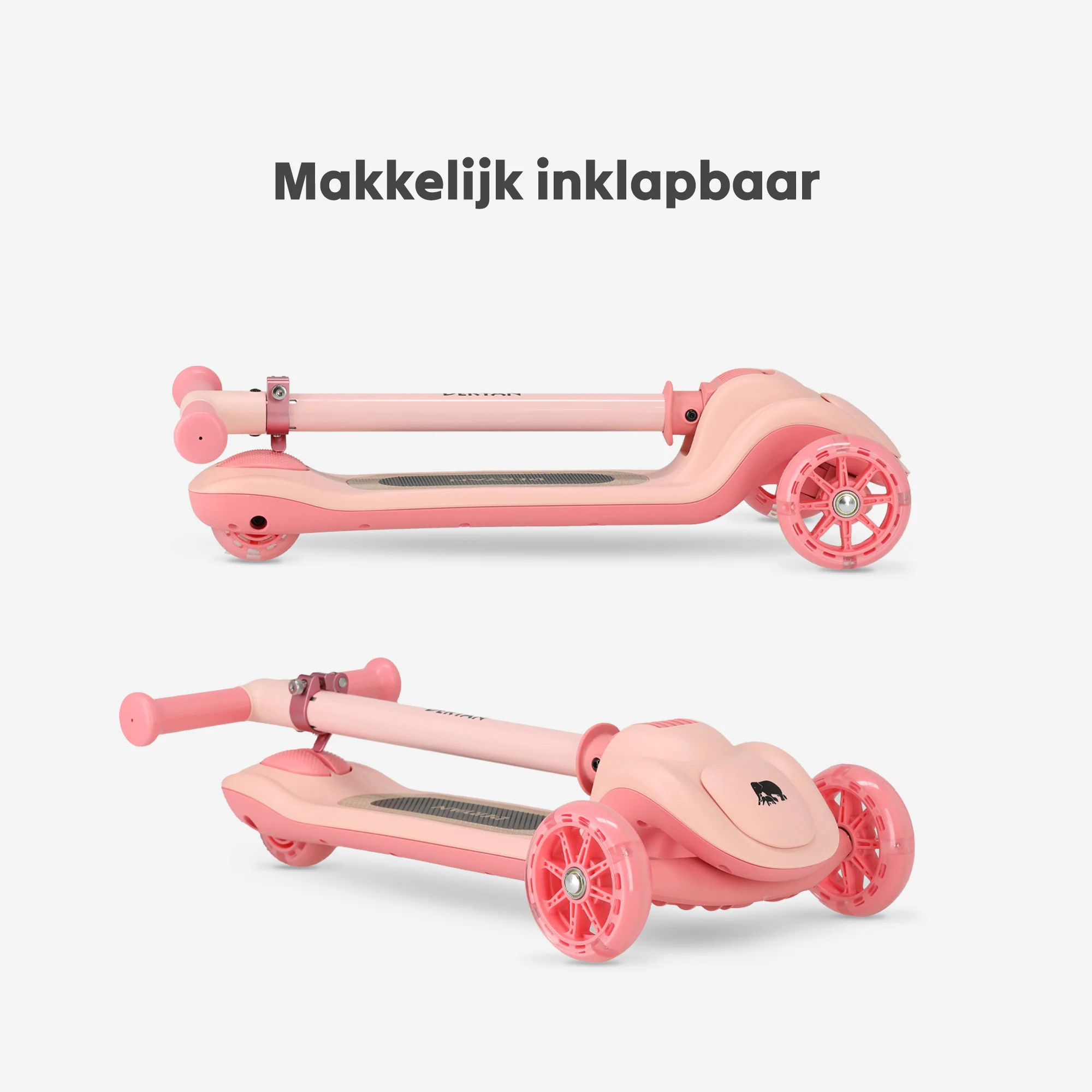 Harvey Kids scooter 3 ruedas - grupo de edad 3+ - max 50kg - luces LED en las ruedas - altura ajustable 65-70-75-80 cm - Rosa - Image 3