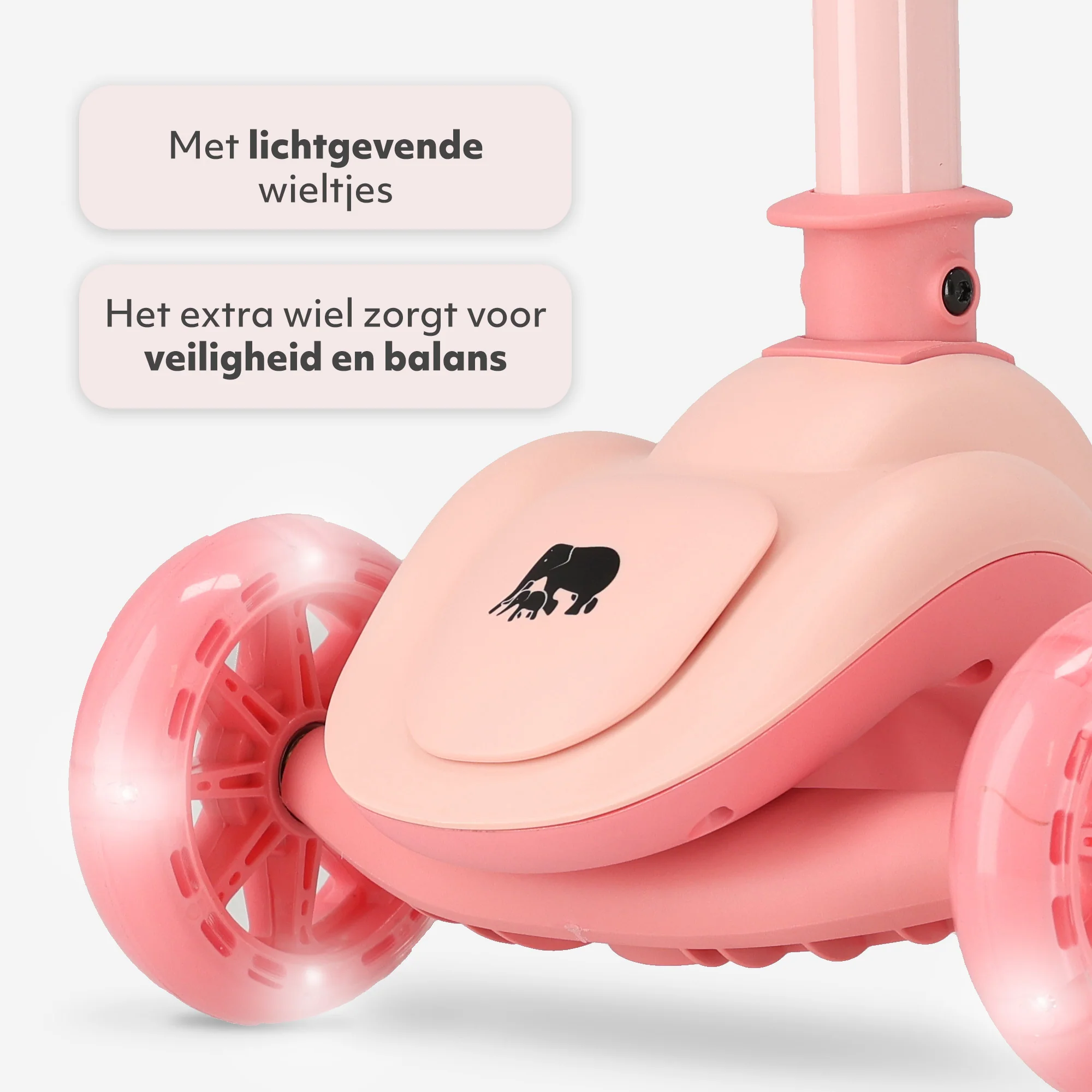 Harvey Kids scooter 3 ruedas - grupo de edad 3+ - max 50kg - luces LED en las ruedas - altura ajustable 65-70-75-80 cm - Rosa - Image 5