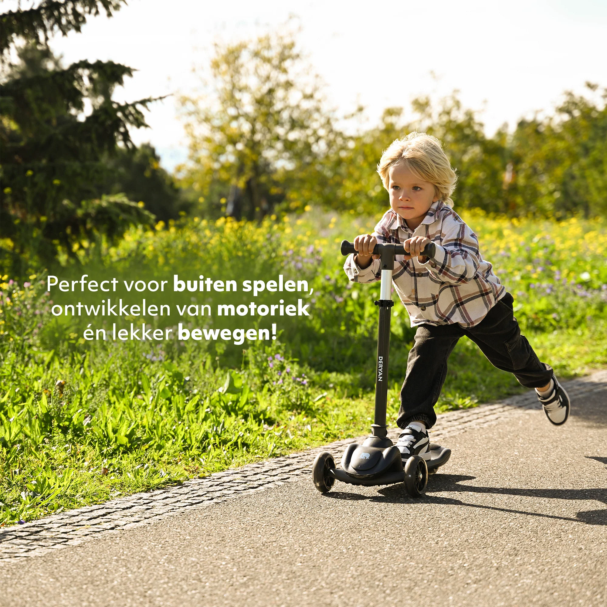 Harvey Kids scooter 3 ruedas - grupo de edad 3+ - max 50kg - luces LED en las ruedas - altura ajustable 65-70-75-80 cm - Negro - Image 10
