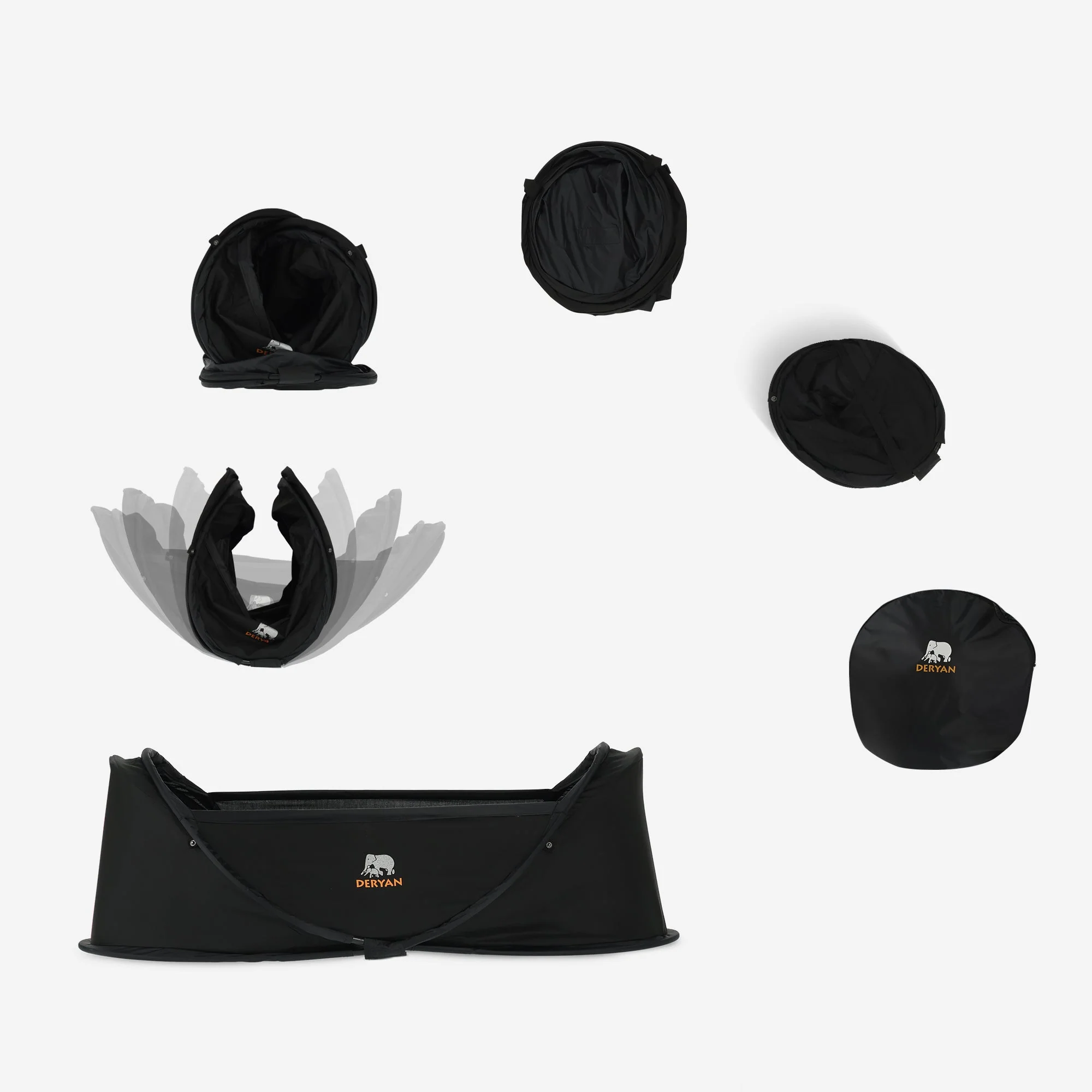 Cuna de camping para bebés - Negro - Image 9