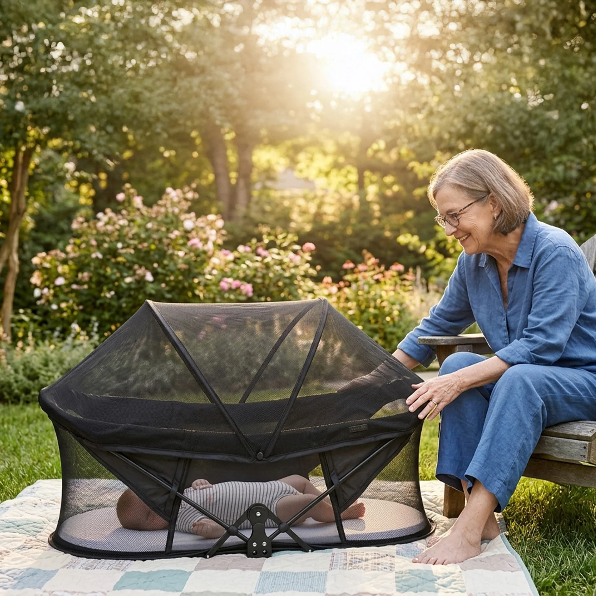 Cuna de camping Infant Deluxe BabyBox - Negro - Image 4