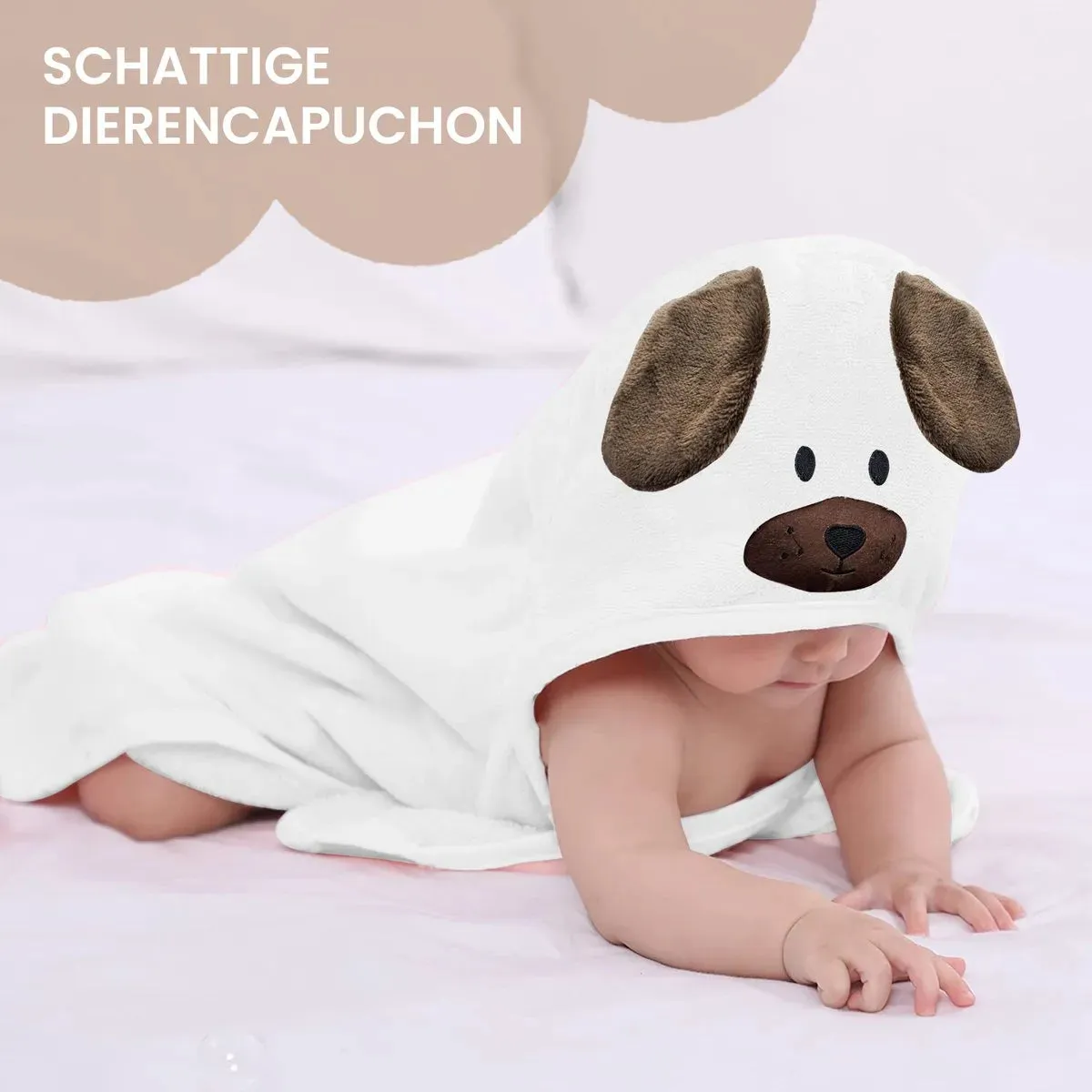 Manta multifuncional de forro polar marrón con capucha Rabbit - Wrap Blanket - Manta 75x100 cm - Image 2