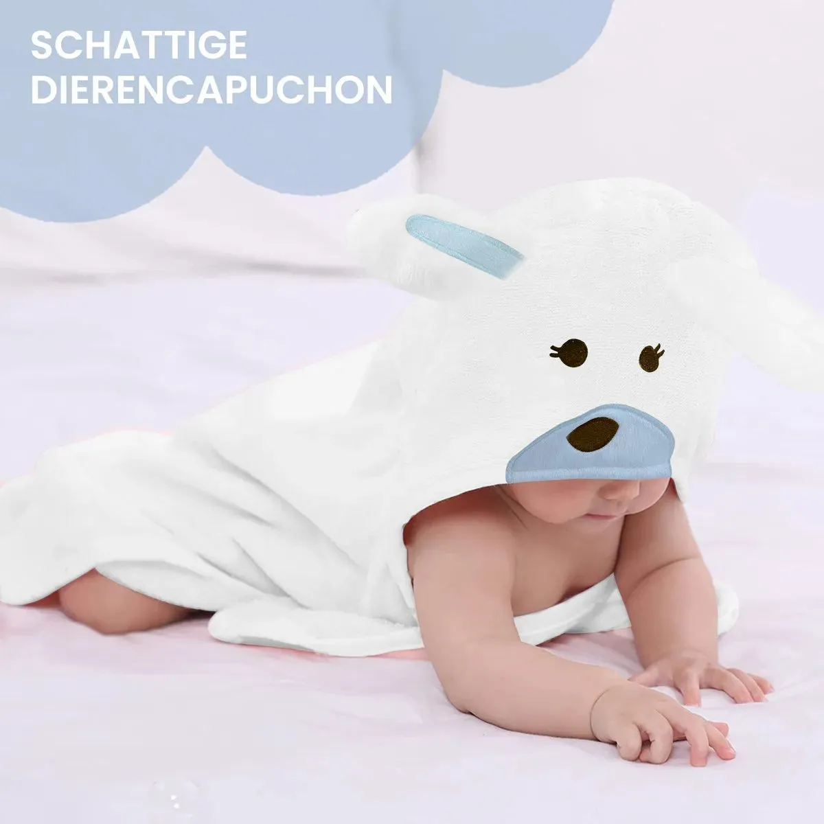 Manta polar multifuncional para bebé Rabbit con capucha - Wrap Blanket - Manta 75x100 cm - Image 2