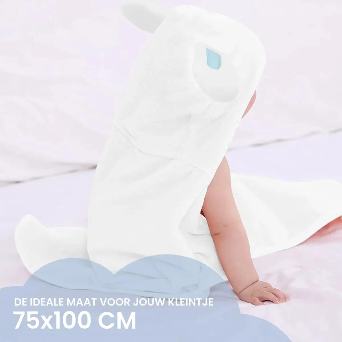 Manta polar multifuncional para bebé Rabbit con capucha - Wrap Blanket - Manta 75x100 cm - Image 4