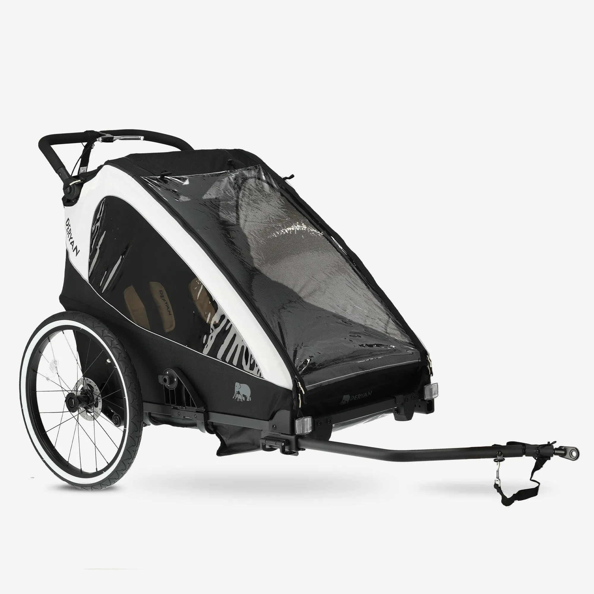 Carro de bicicleta de lujo V2 - Cochecito para pasear - Cochecito para correr Cream - Image 3