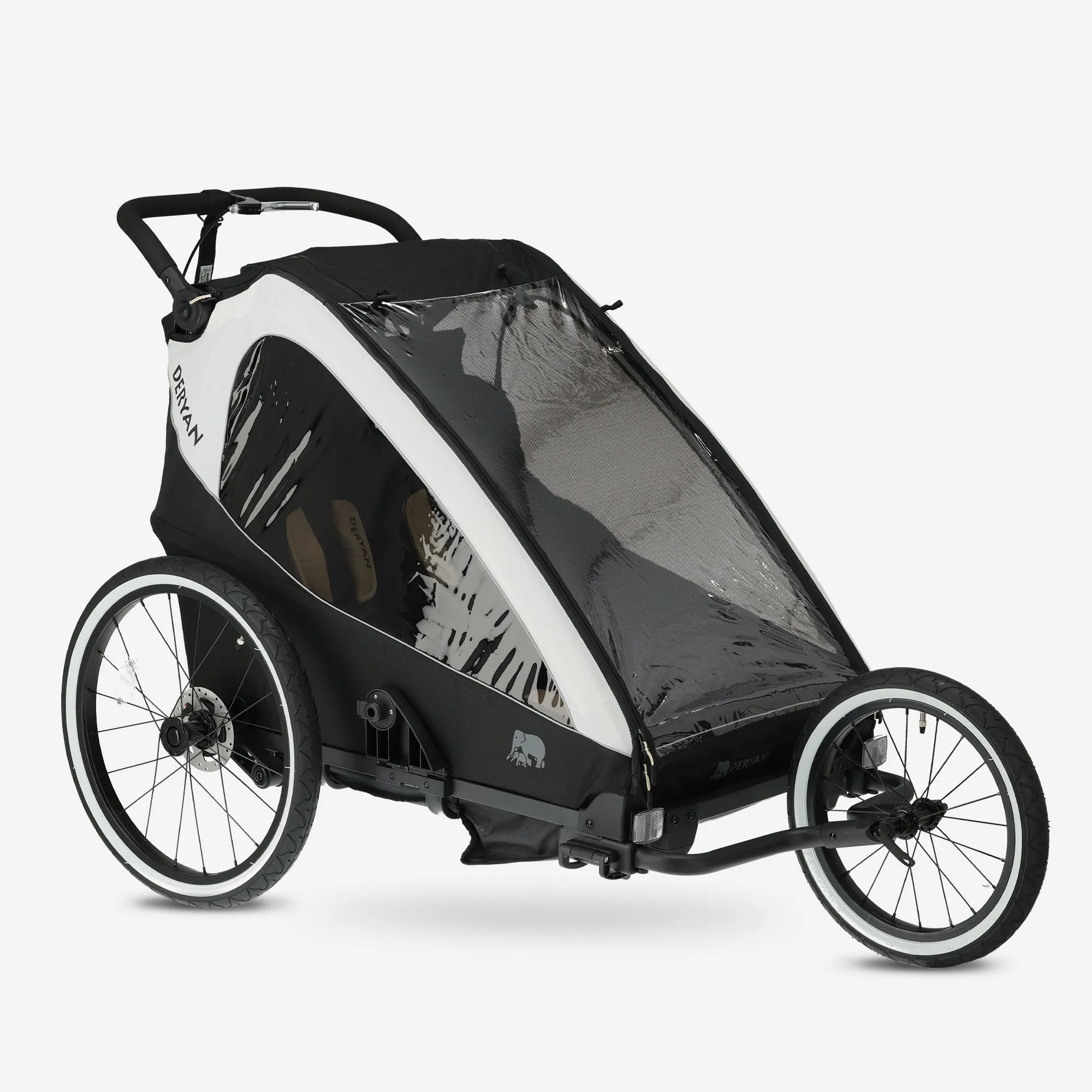Carro de bicicleta de lujo V2 - Cochecito para pasear - Cochecito para correr Cream - Image 4