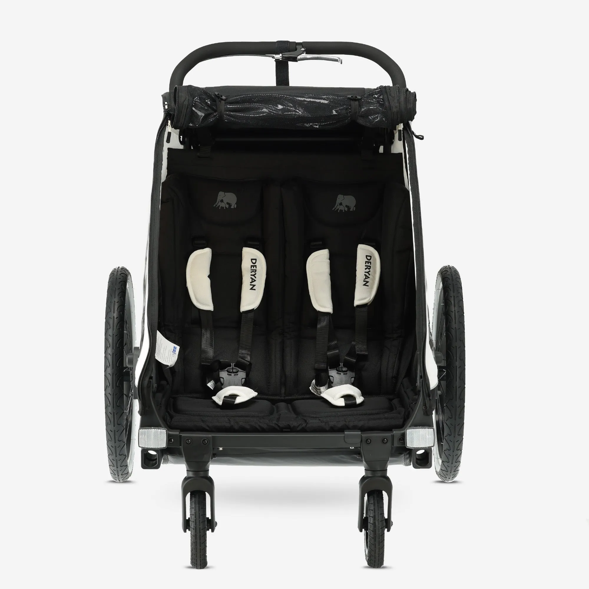 Carro de bicicleta de lujo V2 - Cochecito para pasear - Cochecito para correr Cream - Image 9