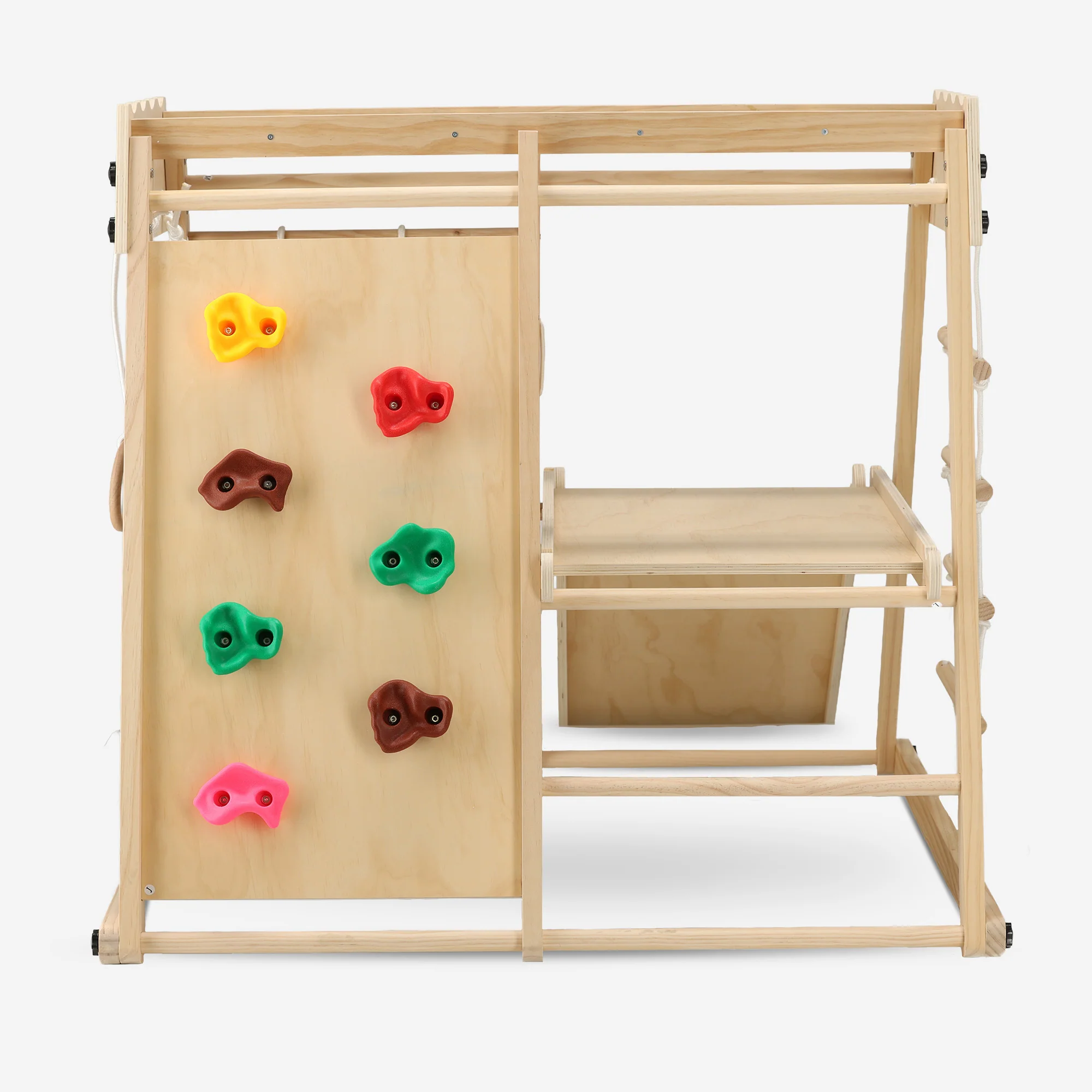 Escalador de madera de lujo - Equipo de juego para niños - Con tobogán + muro de escalada y accesorios - Image 7