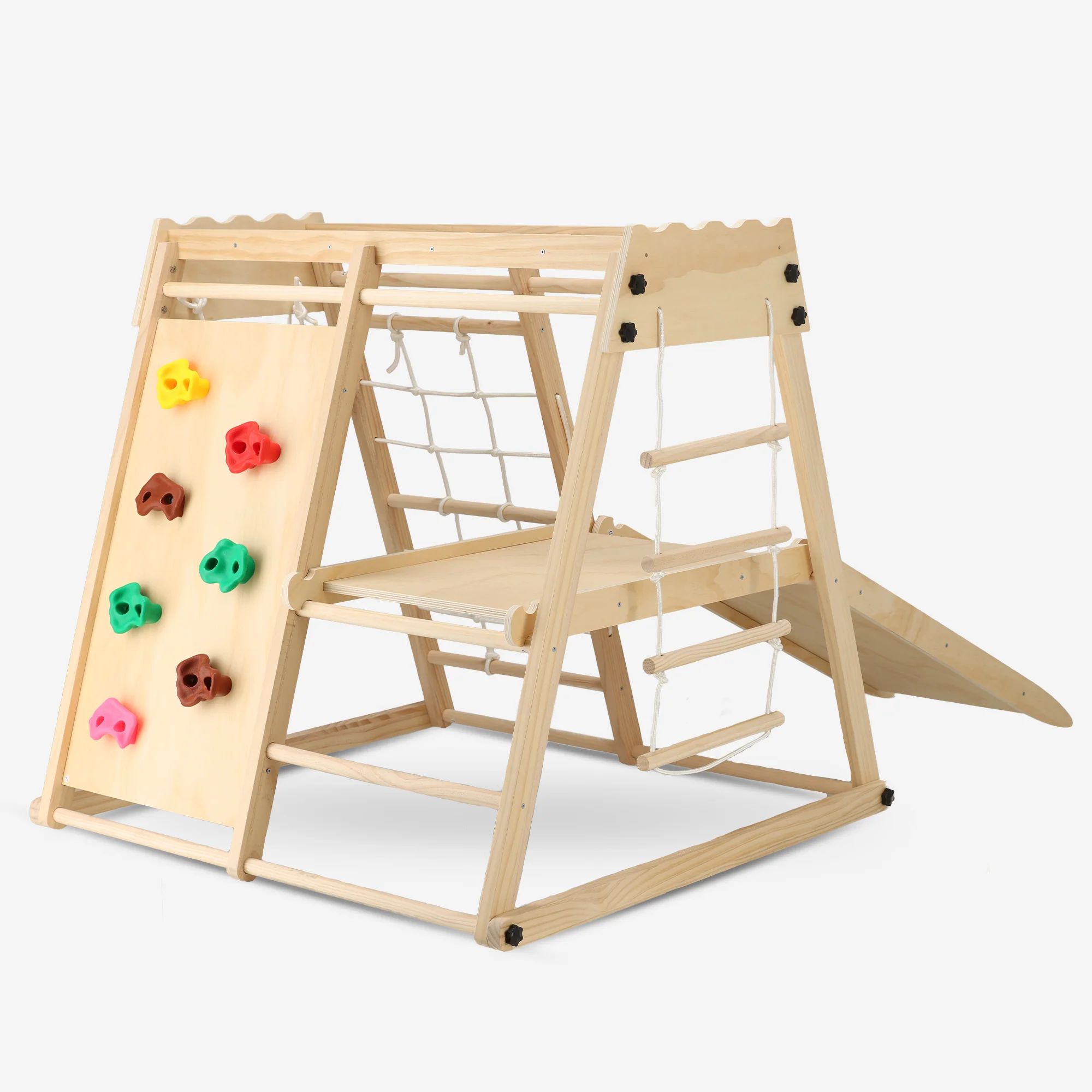 Escalador de madera de lujo - Equipo de juego para niños - Con tobogán + muro de escalada y accesorios - Image 8