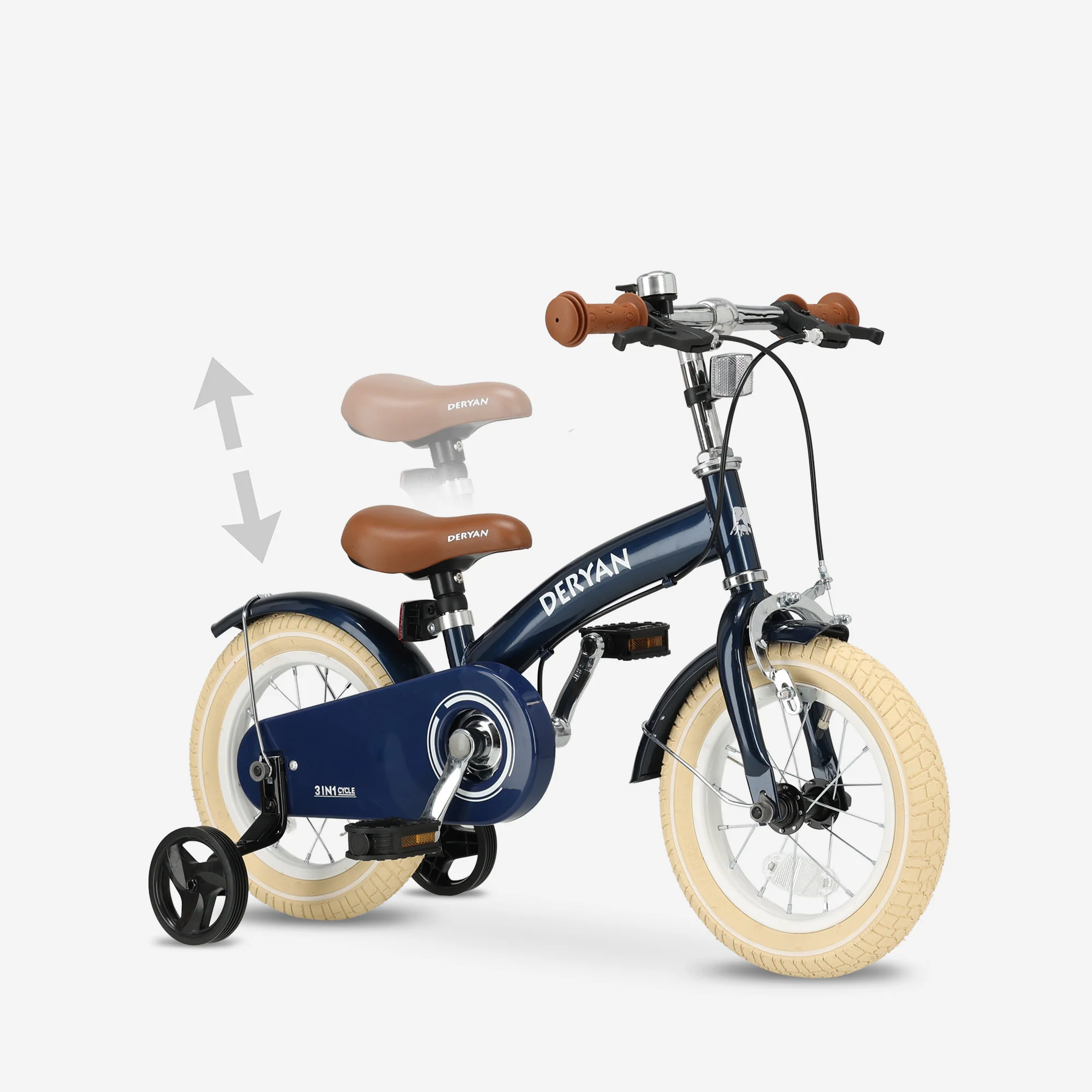 Bicicleta infantil de lujo 12 pulgadas - 3 en 1 - bicicleta de equilibrio Azul - Image 9