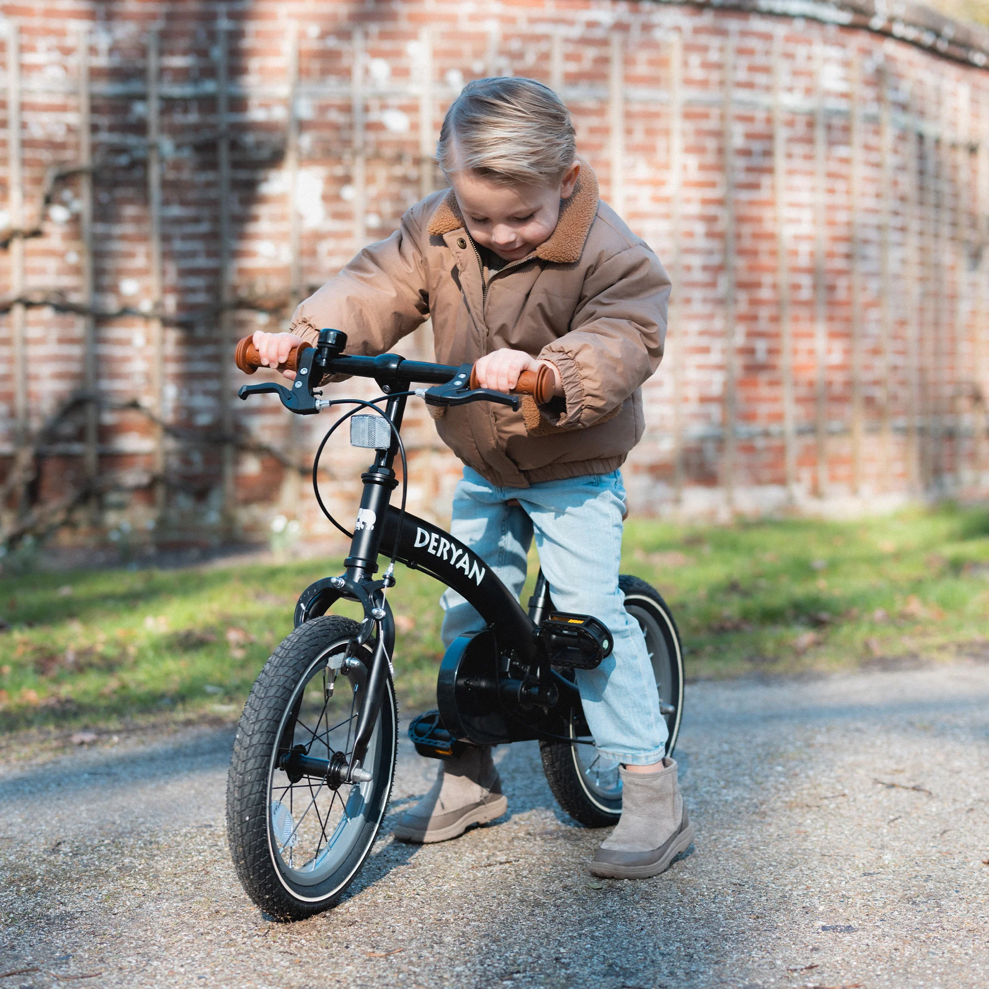 Bicicleta de lujo para niños 14 pulgadas - 3 en 1 - bicicleta de paseo Negro - Image 15