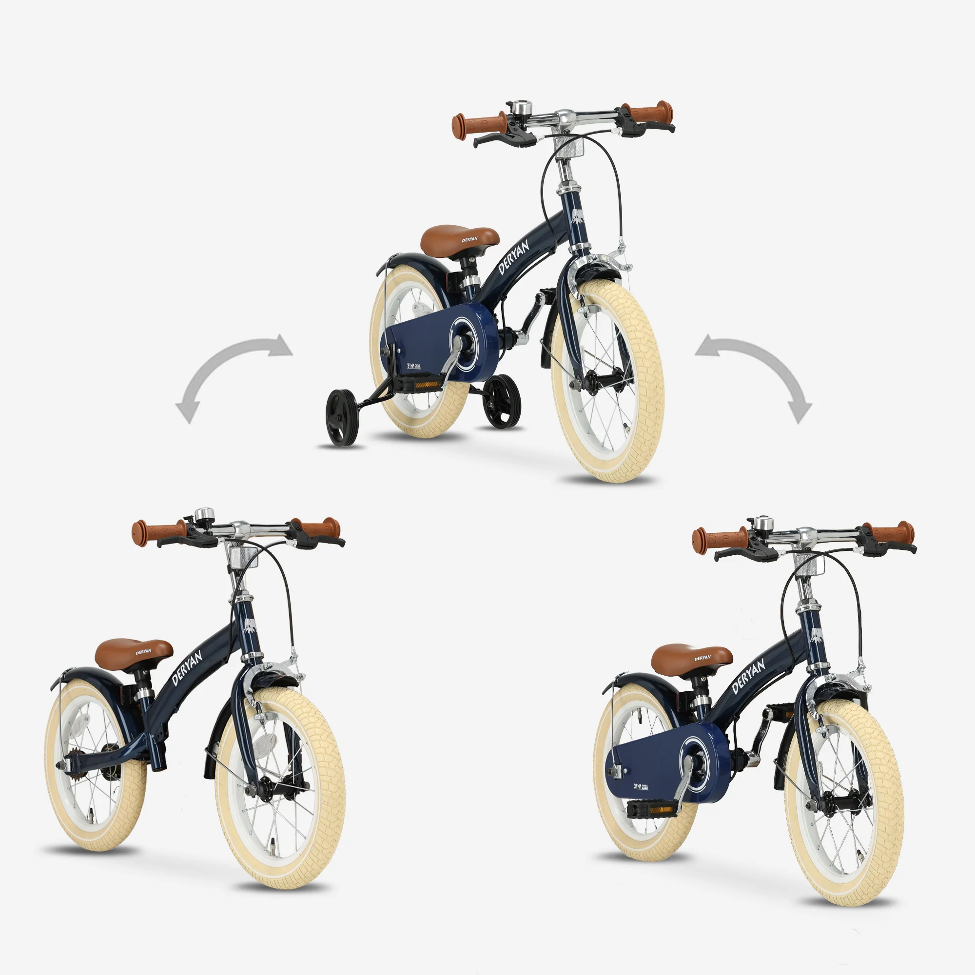 Bicicleta de lujo para niños 14 pulgadas - 3 en 1 - bicicleta de equilibrio Azul - Image 7