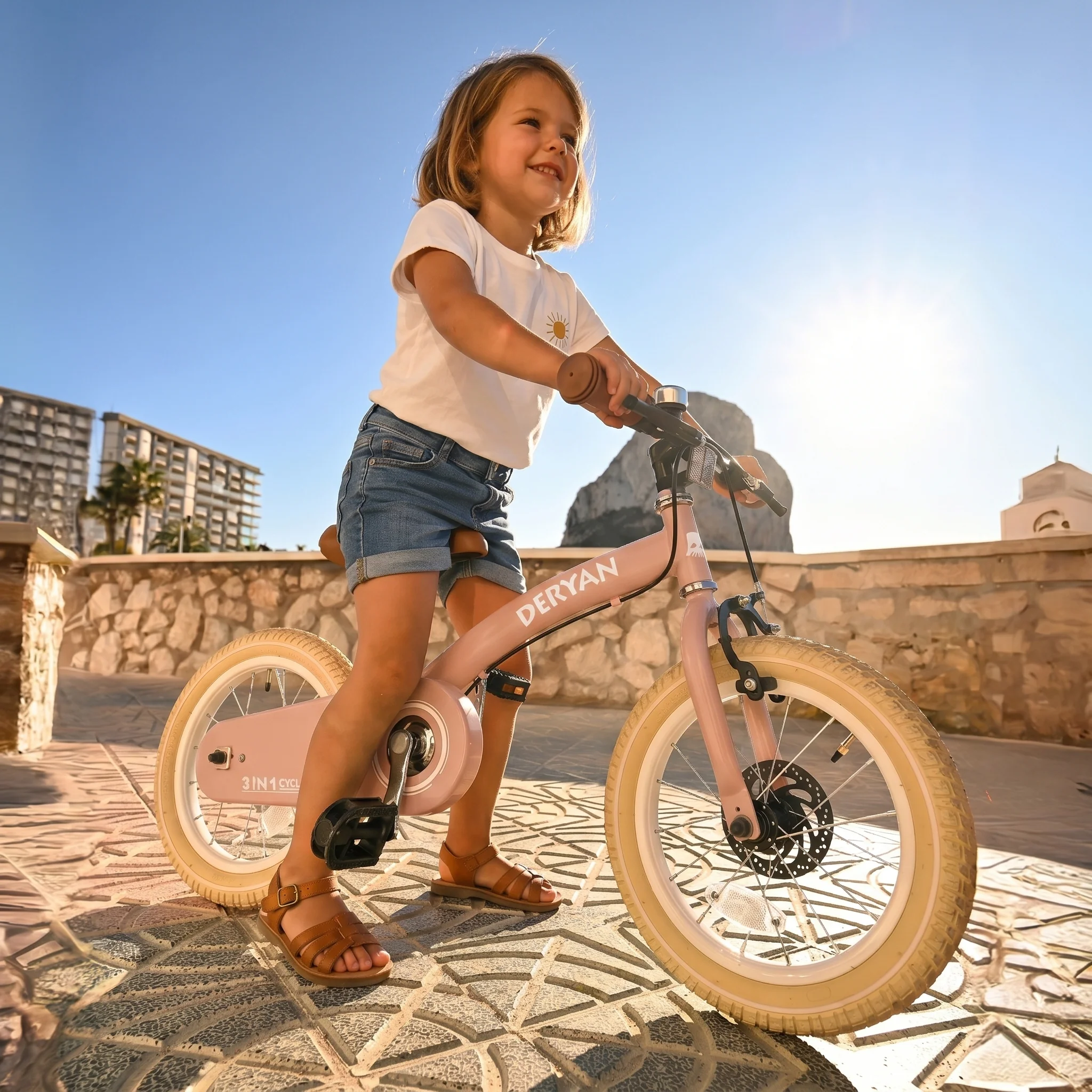 Bicicleta infantil de lujo 14 pulgadas - 3 en 1 - bicicleta de equilibrio - Rosa - Image 5