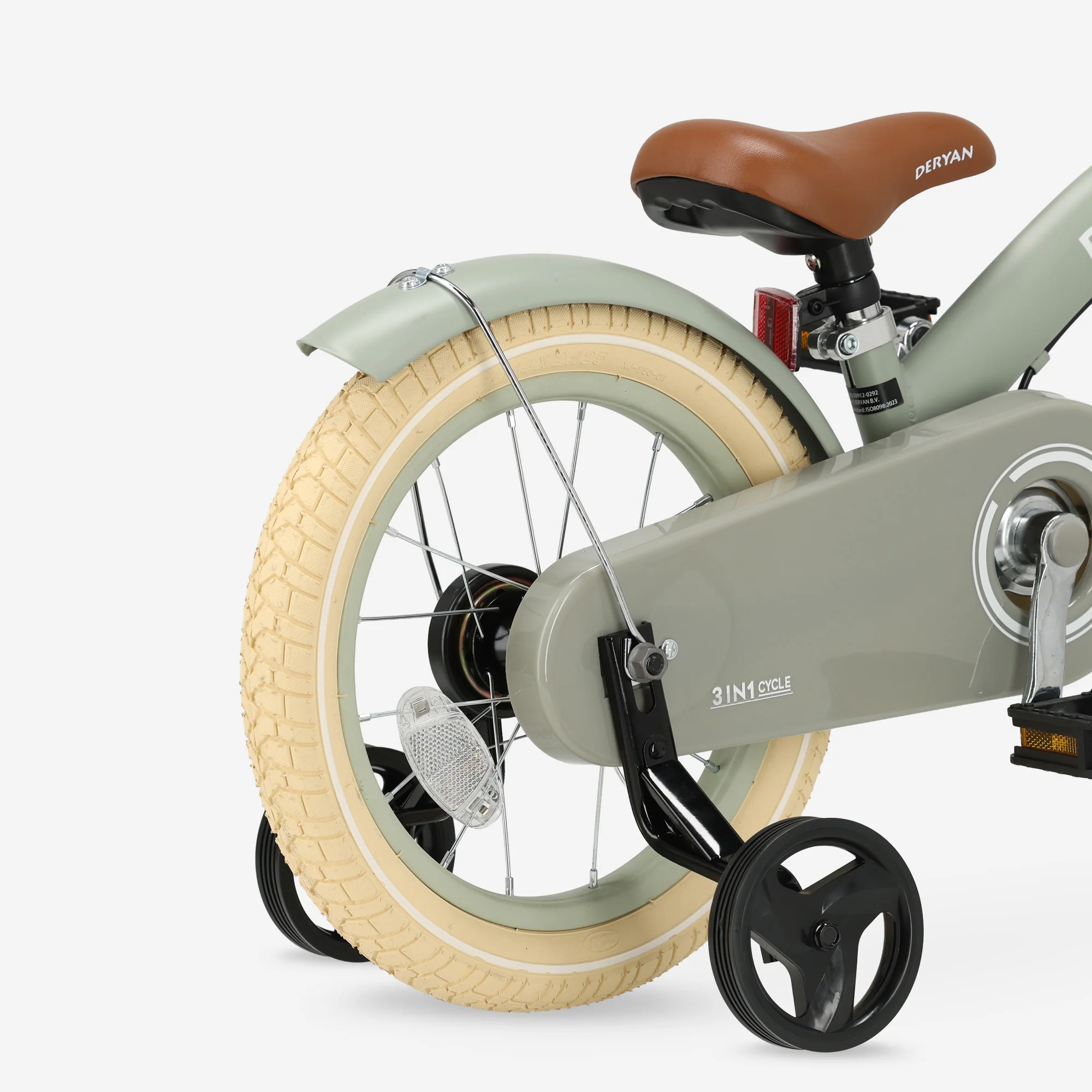 Bicicleta de lujo para niños 14 pulgadas - 3 en 1 - bicicleta de paseo Verde - Image 11