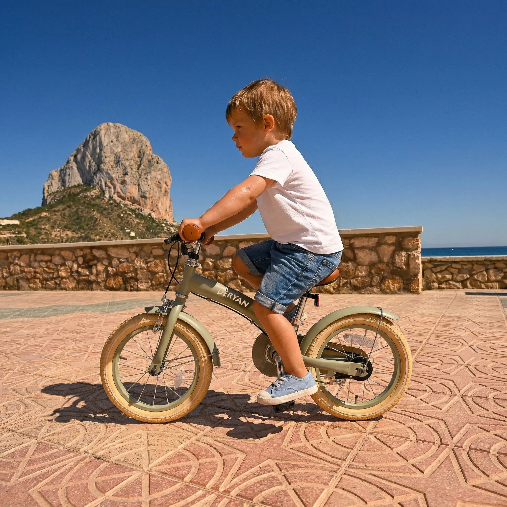 Bicicleta de lujo para niños 14 pulgadas - 3 en 1 - bicicleta de paseo Verde - Image 5