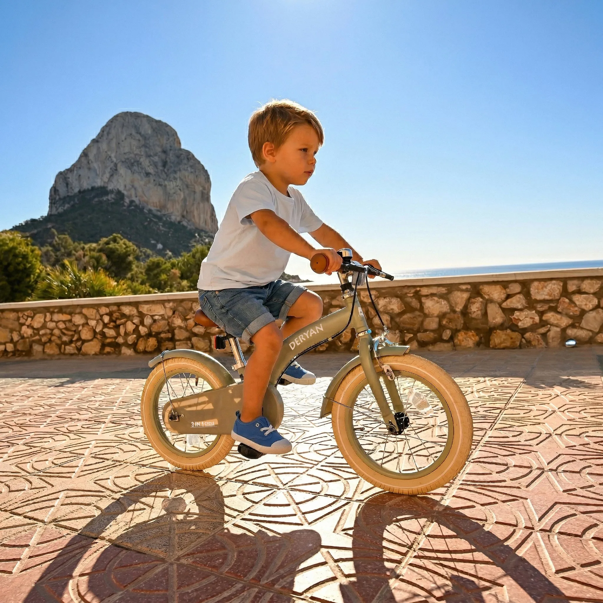Bicicleta de lujo para niños 14 pulgadas - 3 en 1 - bicicleta de paseo Verde - Image 6